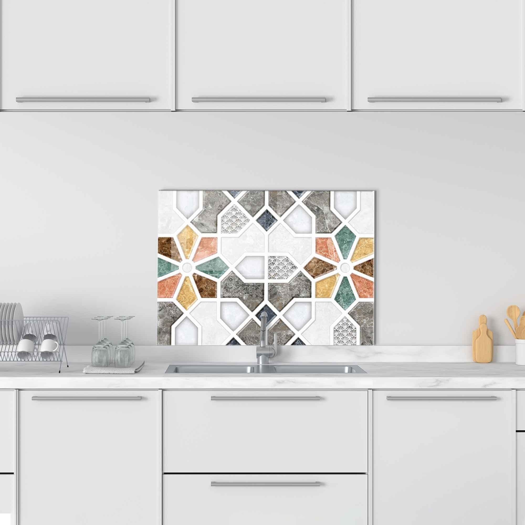 Quadro Decorativo em Vidro Temperado Multicolor 50x70cm - Arte Moderna para Decoração de Interiores