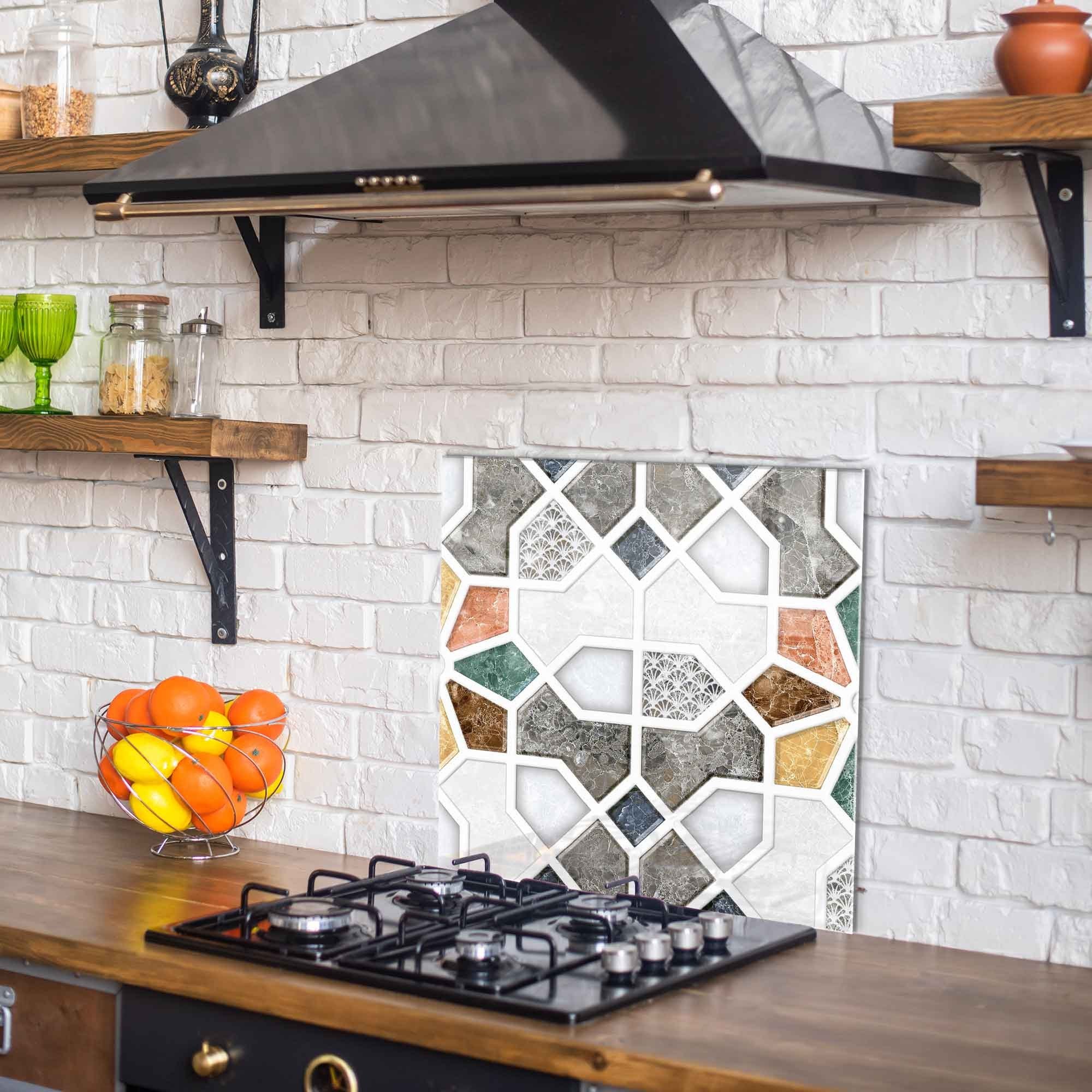 Arte em Vidro Temperado Multicolor 60x60cm - Pintura Decorativa Resistente e Elegante