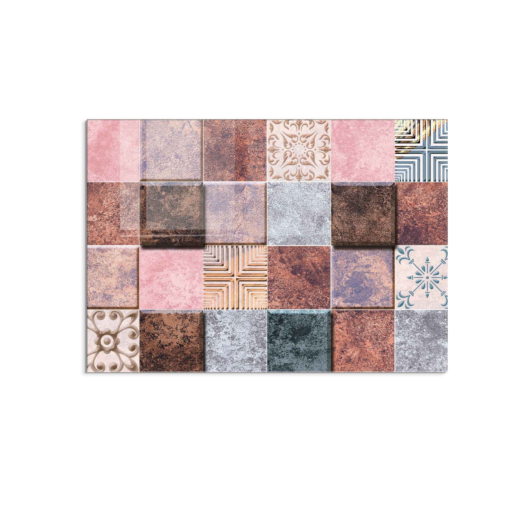 Quadro Decorativo em Vidro Temperado Multicolor 50x70cm - Arte Moderna para Decoração de Interiores