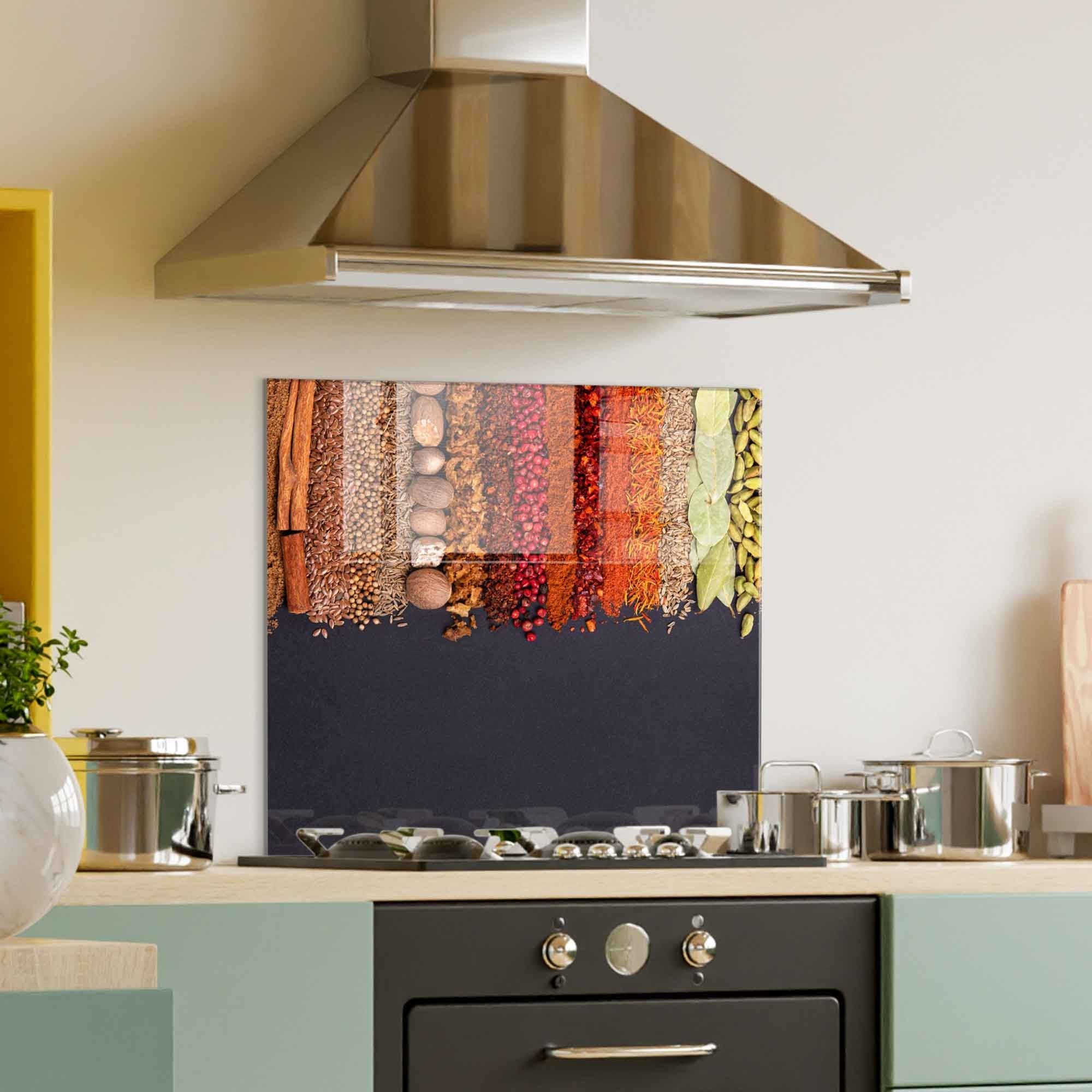 Arte Decorativa em Vidro Temperado Multicolor 60x60cm - Pintura Moderna para Parede