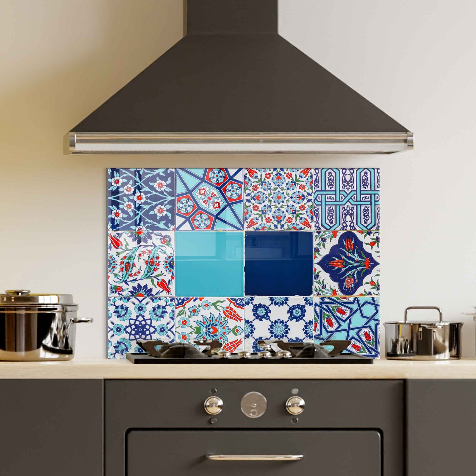 Quadro Decorativo em Vidro Temperado Multicolor 70x100cm - Arte Moderna para Decoração de Interiores