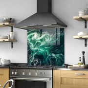 Arte Decorativa em Vidro Temperado Multicolor 60x60cm - Pintura Moderna de Alta Qualidade