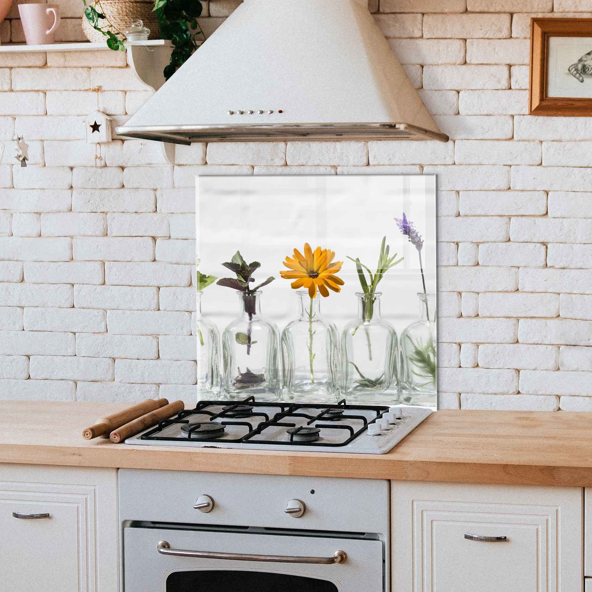 Arte Decorativa em Vidro Temperado Multicolor 60x60cm - Pintura Moderna de Alta Qualidade