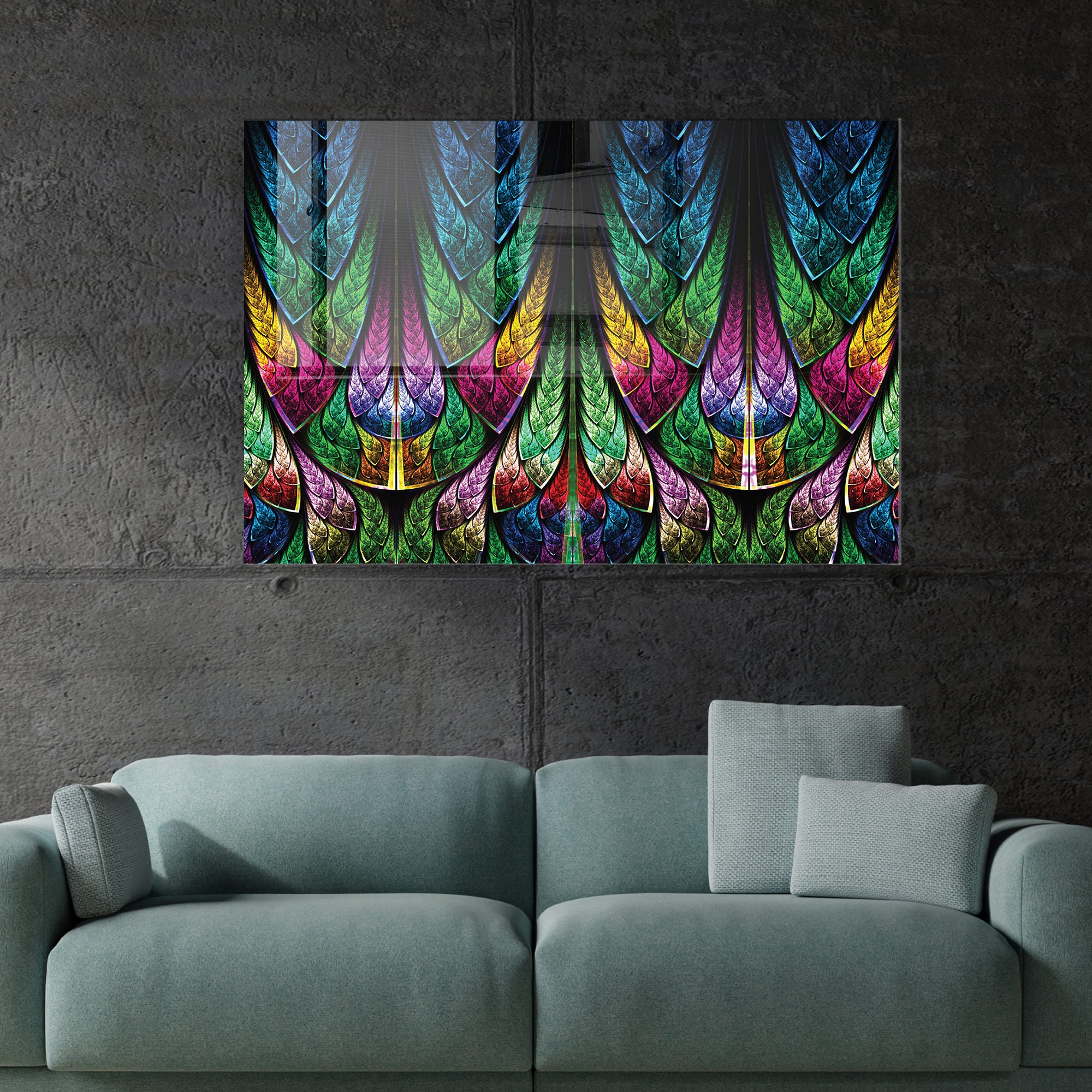 Quadro Decorativo em Vidro Temperado Multicolor 30x45cm - Arte Moderna para Decoração de Interiores