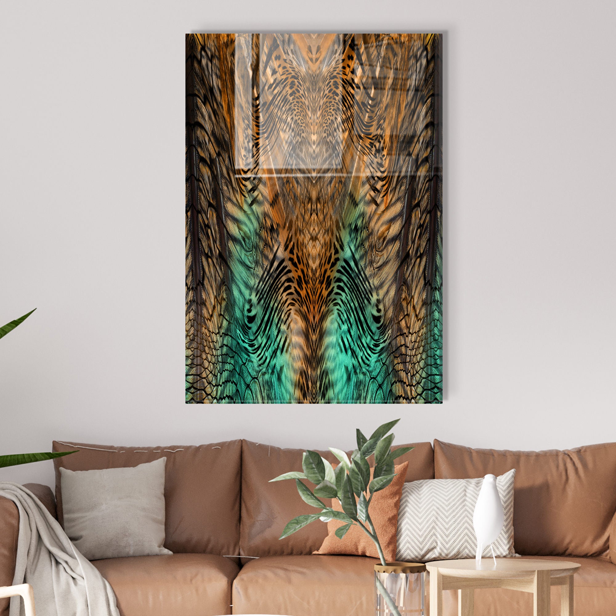 Quadro Decorativo em Vidro Temperado Multicolor 30x45cm - Arte Moderna para Decoração de Interiores