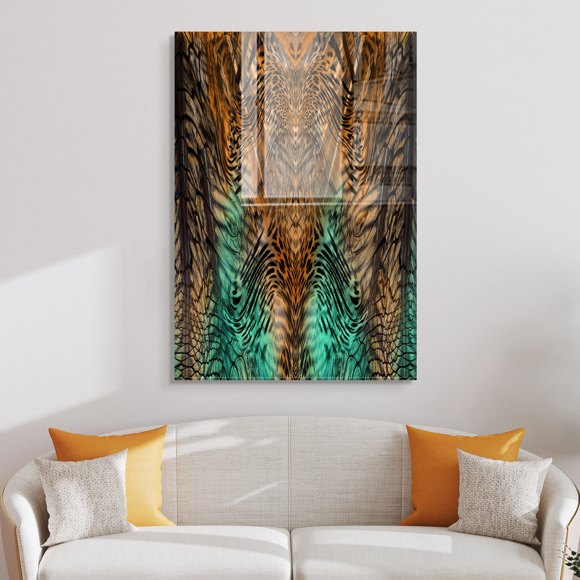 Quadro Decorativo em Vidro Temperado Multicolor 30x45cm - Arte Moderna para Decoração de Interiores