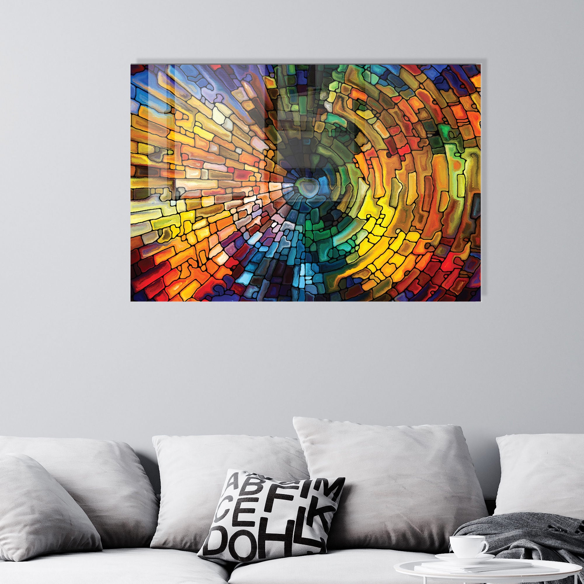 Quadro Decorativo em Vidro Temperado Multicolor 50x70cm - Arte Moderna para Transformar o Seu Espaço