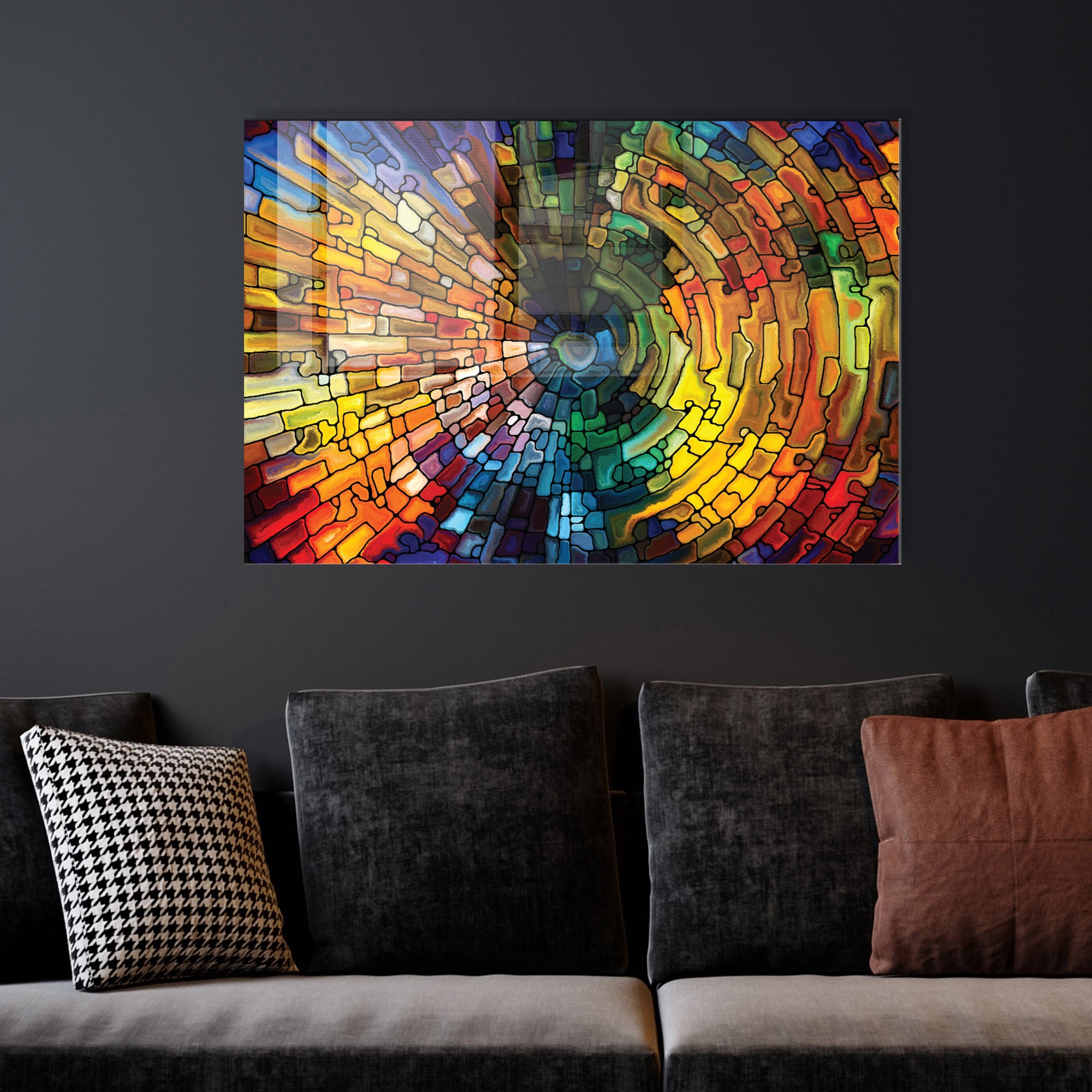 Quadro Decorativo em Vidro Temperado Multicolor 45x65cm - Arte Moderna para Transformar o Seu Espaço