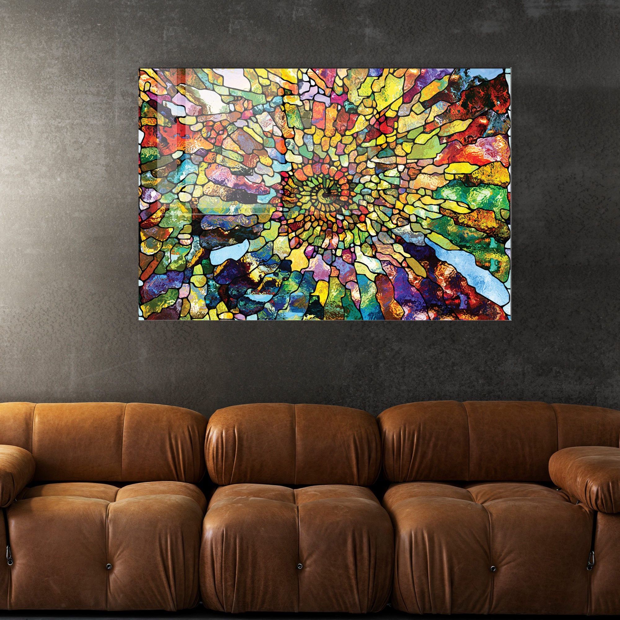 Quadro Decorativo em Vidro Temperado Multicolor 50x70cm - Arte Moderna para Transformar o Seu Espaço