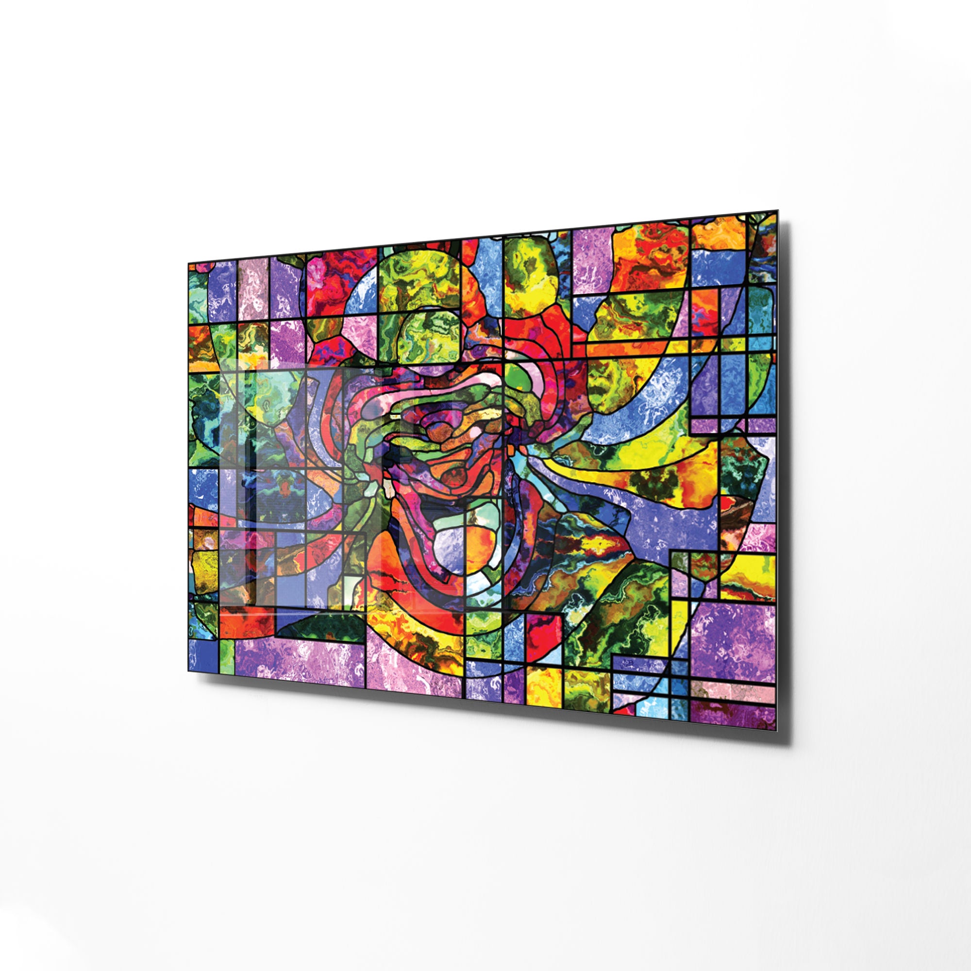 Quadro Decorativo em Vidro Temperado Multicolor 50x70cm - Arte Moderna para Transformar o Seu Espaço