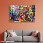 Quadro Decorativo em Vidro Temperado Multicolor 30x45cm - Arte Moderna para Decoração de Interiores