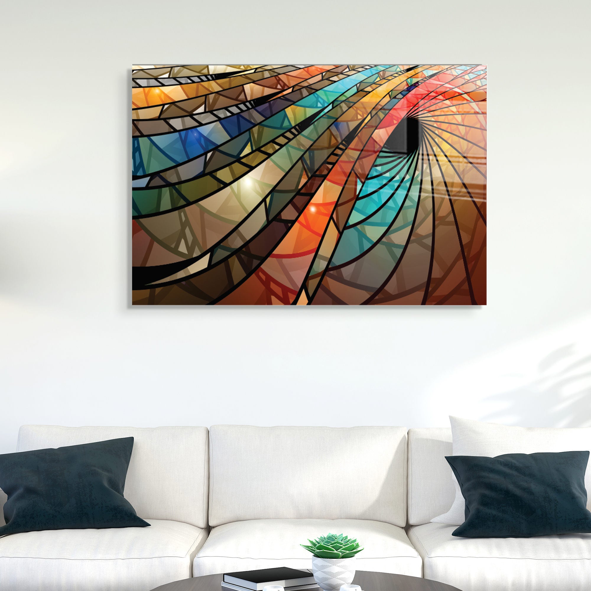 Quadro Decorativo em Vidro Temperado Multicolor 50x70cm - Arte Moderna para Transformar o Seu Espaço