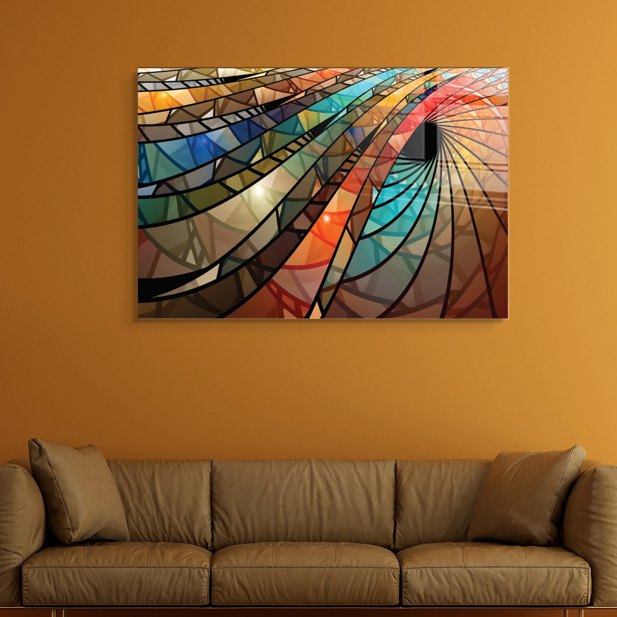 Quadro Decorativo em Vidro Temperado Multicolor 30x45cm - Arte Moderna para Decoração de Interiores