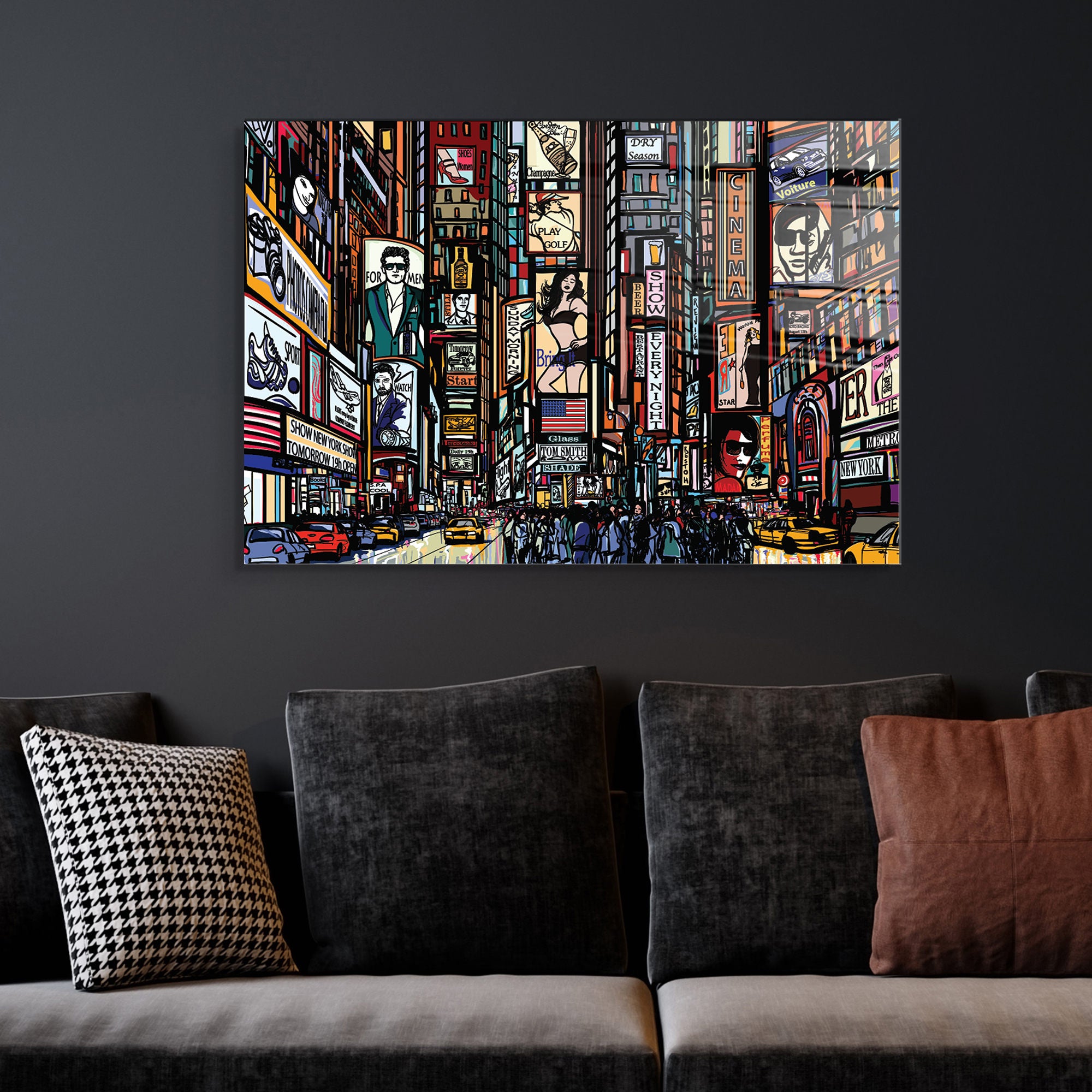 Quadro Decorativo em Vidro Temperado Multicolor 45x65cm - Arte Moderna para Transformar o Seu Espaço