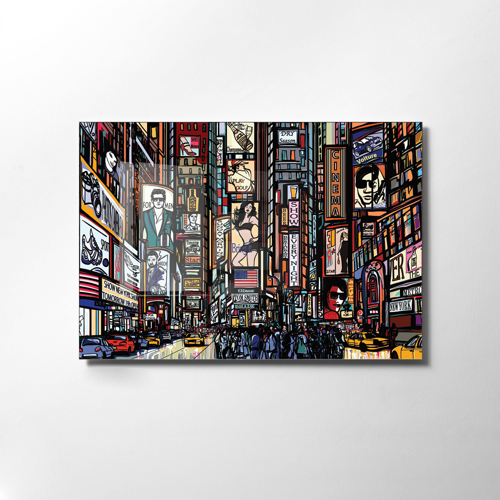 Quadro Decorativo em Vidro Temperado Multicolor 30x45cm - Arte Moderna para Decoração de Interiores
