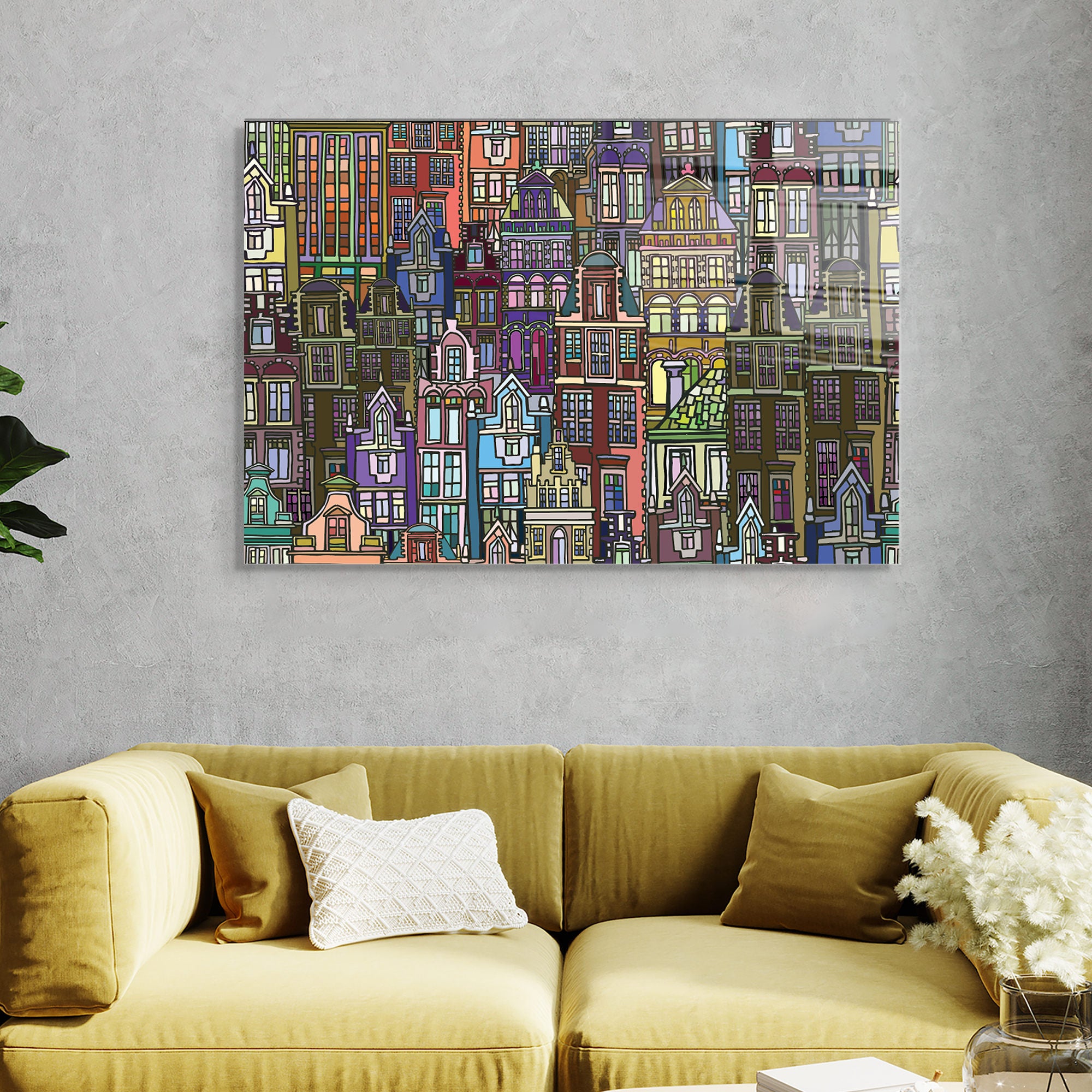 Quadro Decorativo em Vidro Temperado Multicolor 30x45cm - Arte Moderna para Decoração de Interiores