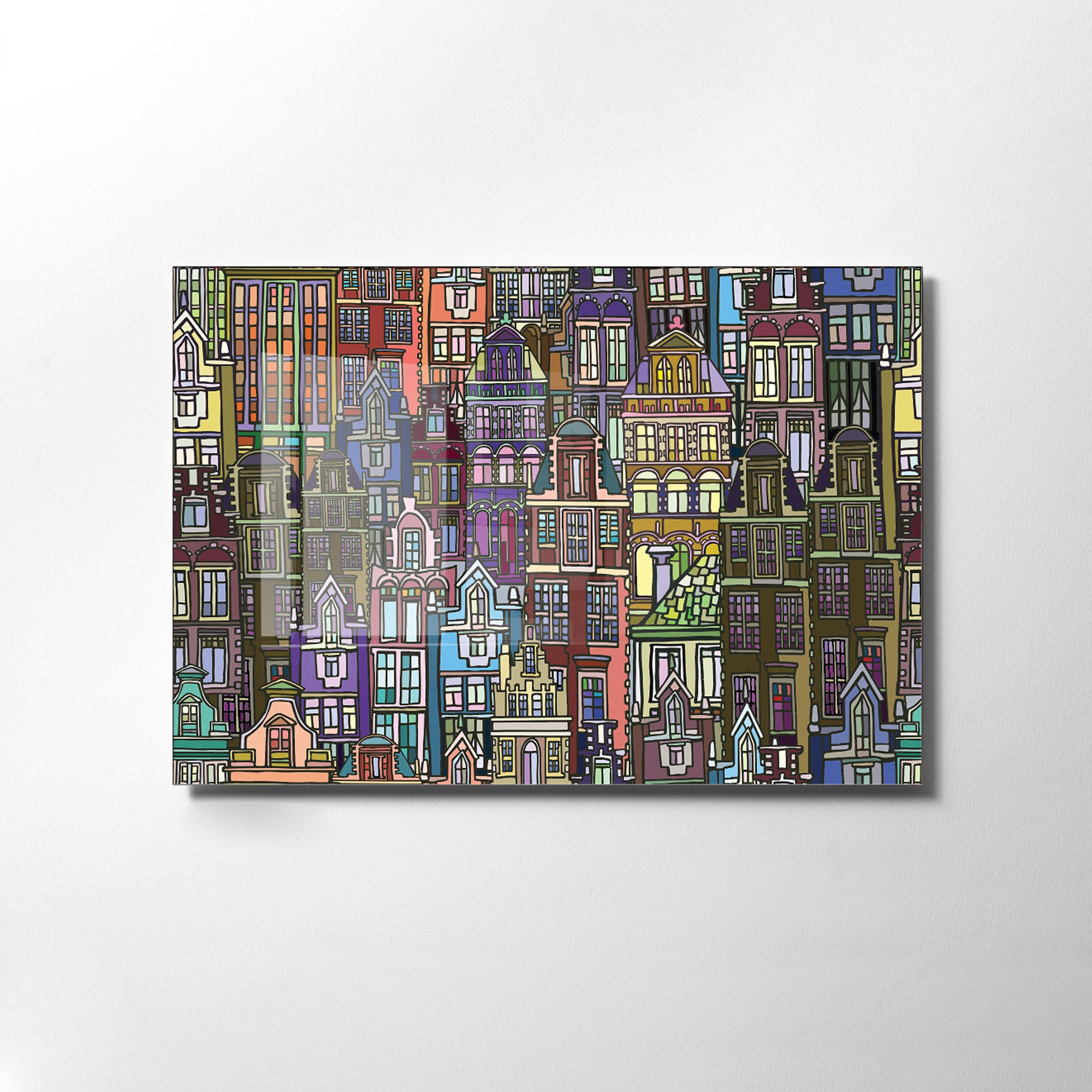 Quadro Decorativo em Vidro Temperado Multicolor 30x45cm - Arte Moderna para Decoração de Interiores