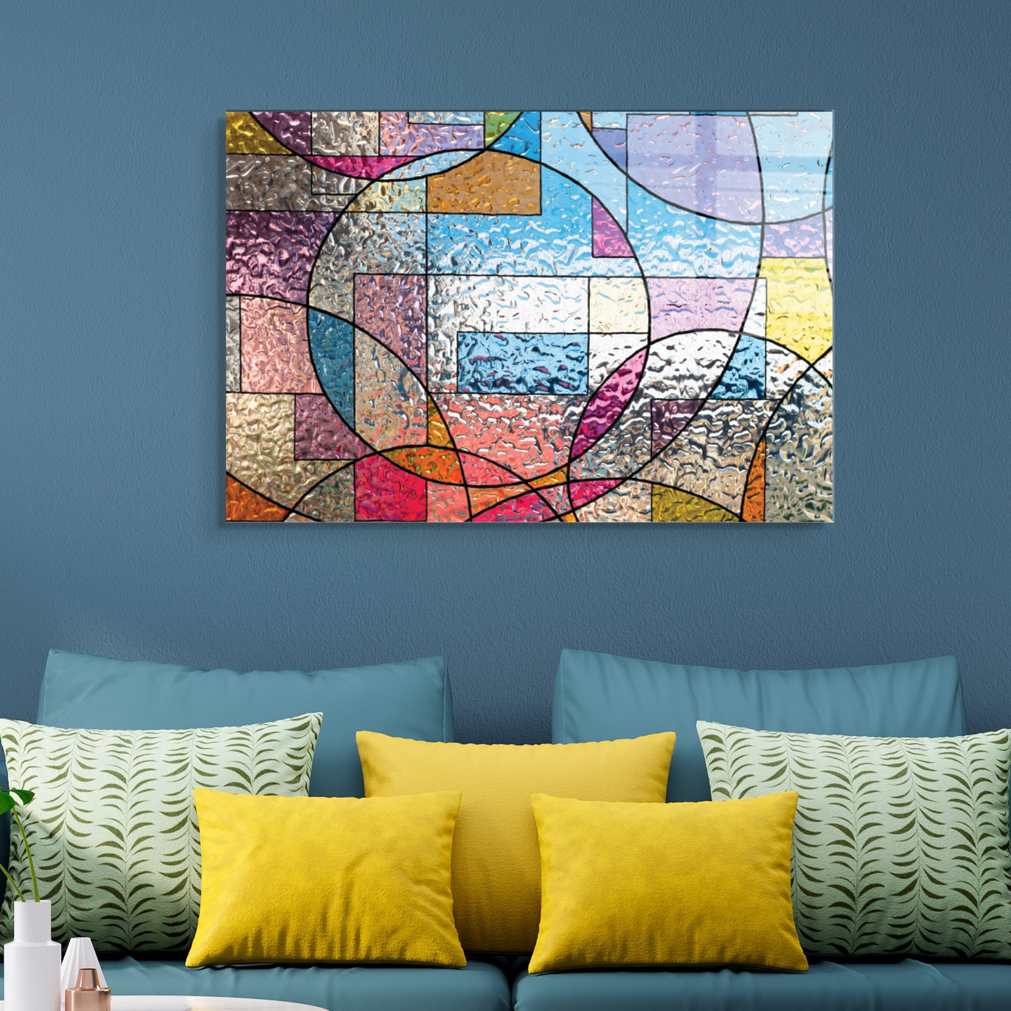 Quadro Decorativo em Vidro Temperado Multicolor 70x100cm - Arte Moderna para Transformar o Seu Espaço