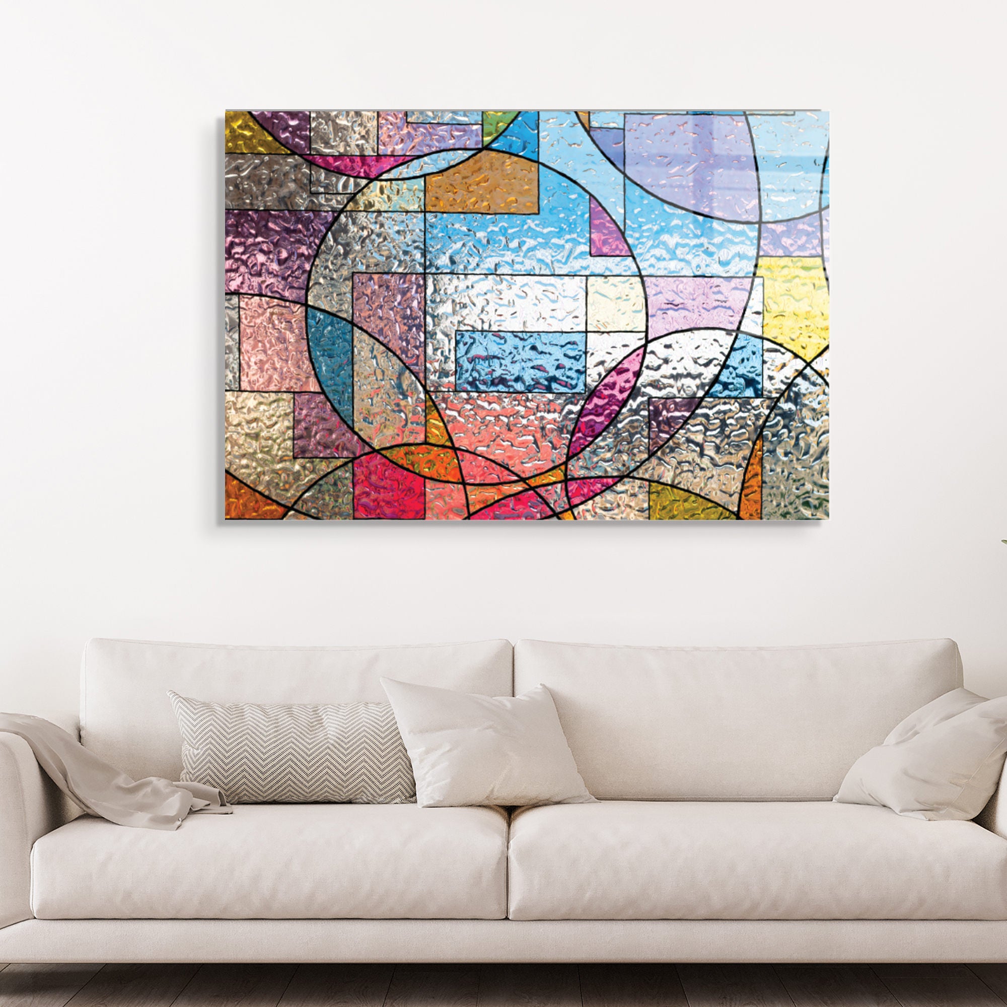 Quadro Decorativo em Vidro Temperado Multicolor 70x100cm - Arte Moderna para Transformar o Seu Espaço