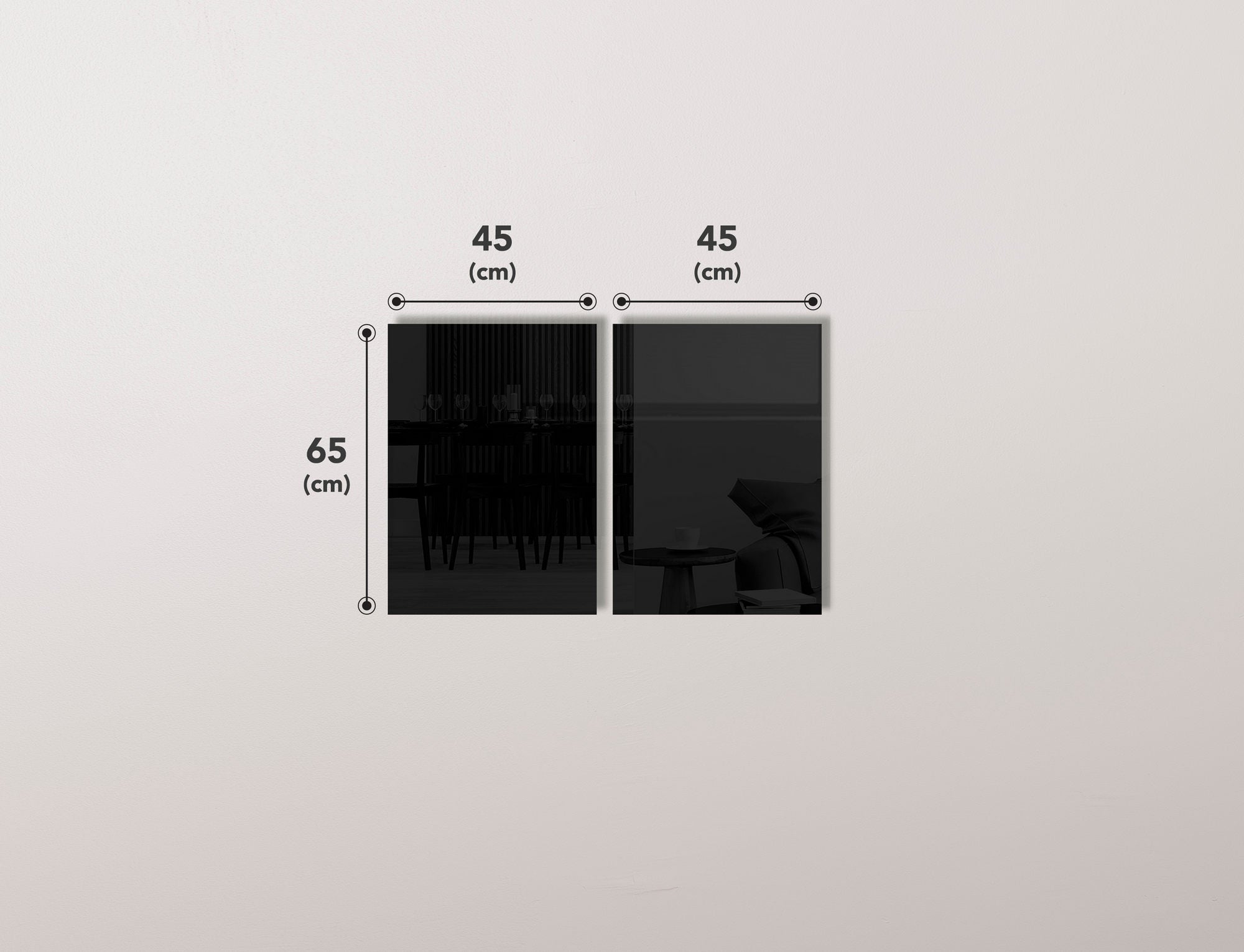 Conjunto de 2 Quadros Decorativos em Vidro Temperado Multicolor 45x65cm - Arte Moderna para Decoração de Interiores