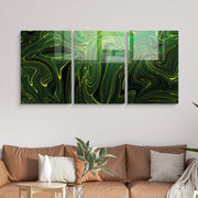 Conjunto de 3 Quadros Decorativos em Vidro Temperado Multicolor - 45x65cm - Arte Moderna para Decoração de Interiores