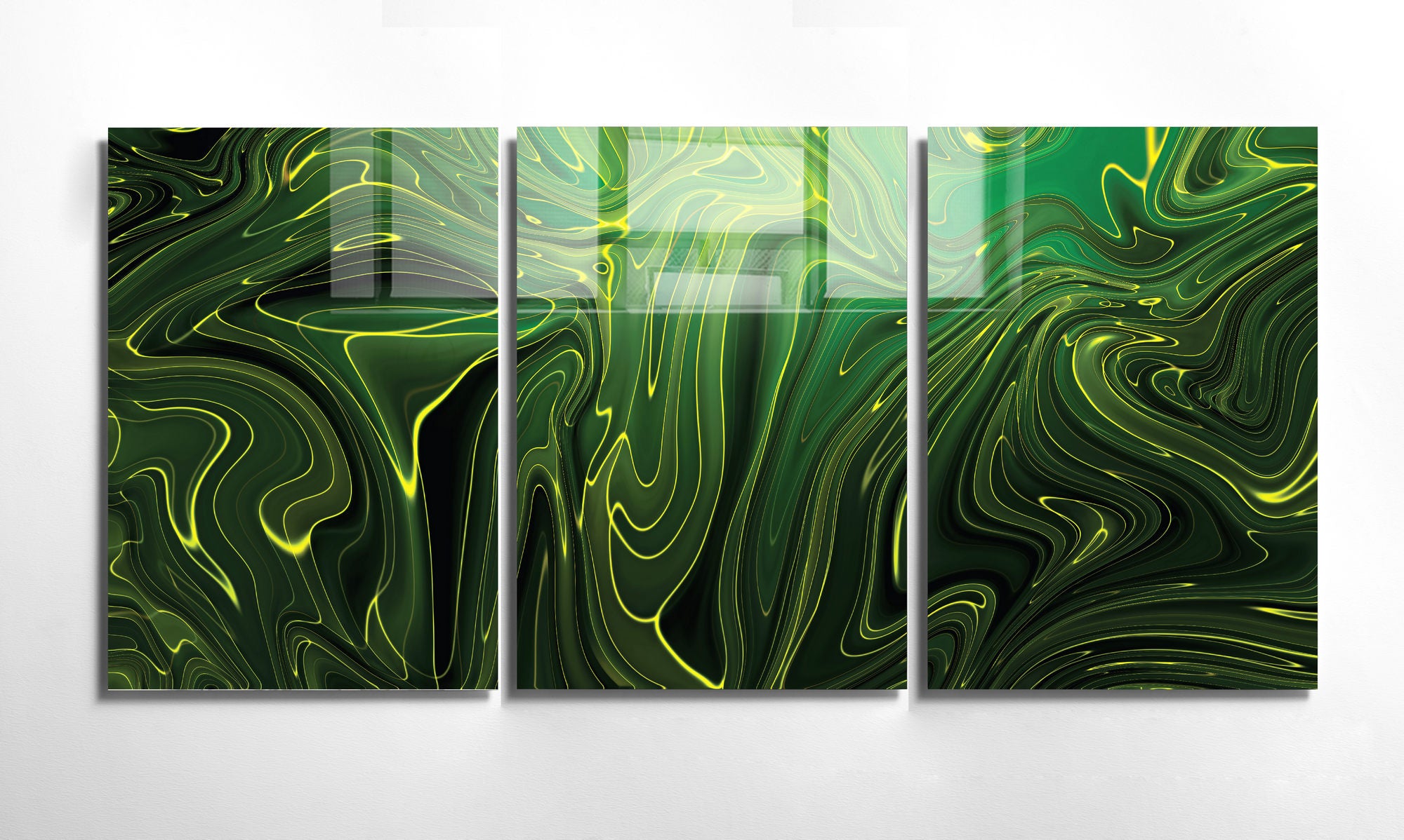 Conjunto de 3 Quadros Decorativos em Vidro Temperado Multicolor - 45x65cm - Arte Moderna para Decoração de Interiores