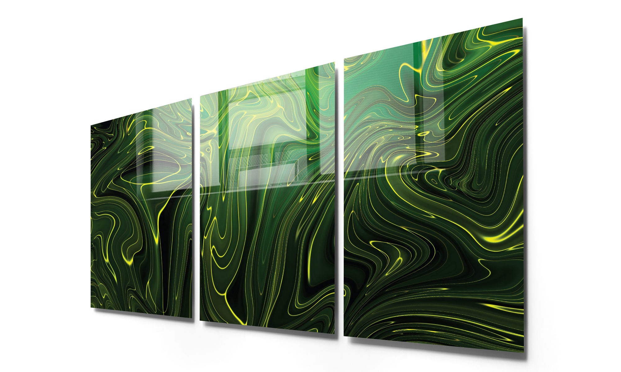 Conjunto de 3 Quadros Decorativos em Vidro Temperado Multicolor - 45x65cm - Arte Moderna para Decoração de Interiores