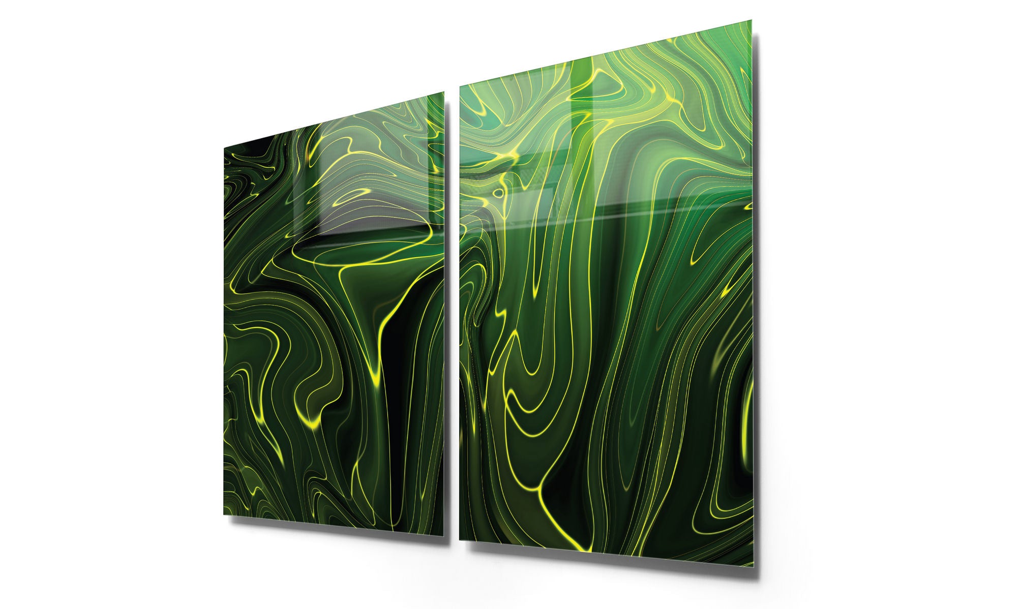 Conjunto de 2 Quadros Decorativos em Vidro Temperado Multicolor 30x45cm - Arte Moderna para Decoração de Interiores