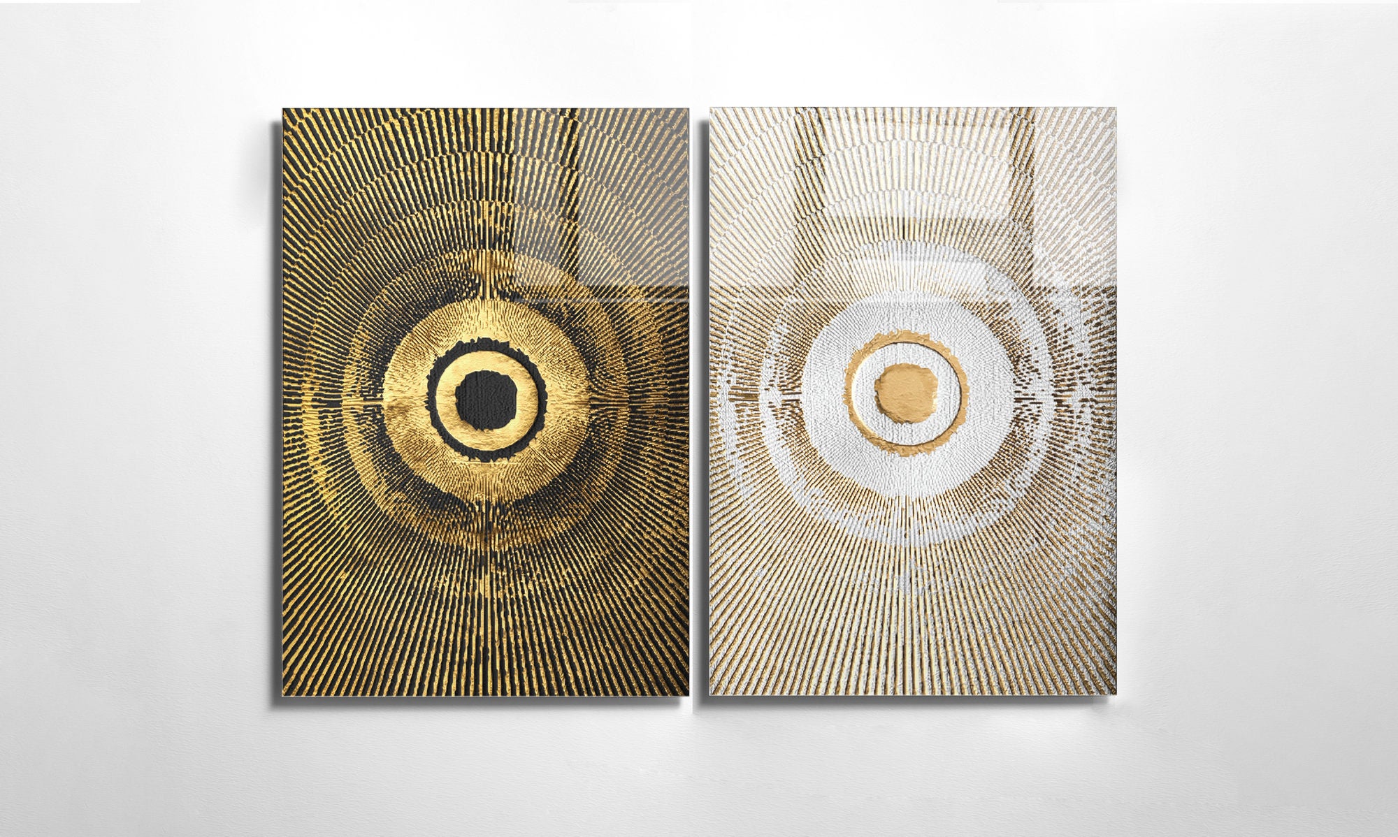 Conjunto de 2 Quadros Decorativos em Vidro Temperado Multicolor 70x100cm - Arte Moderna para Decoração de Interiores