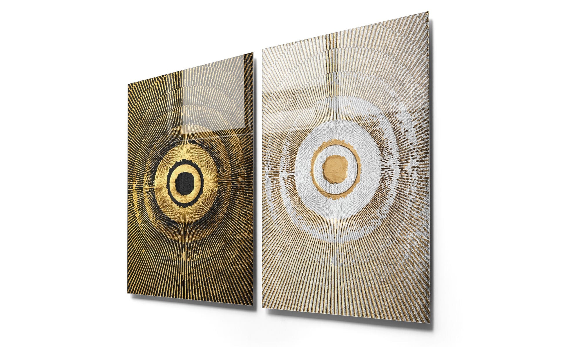 Conjunto de 2 Quadros Decorativos em Vidro Temperado Multicolor 50x70cm - Arte Moderna para Decoração de Interiores