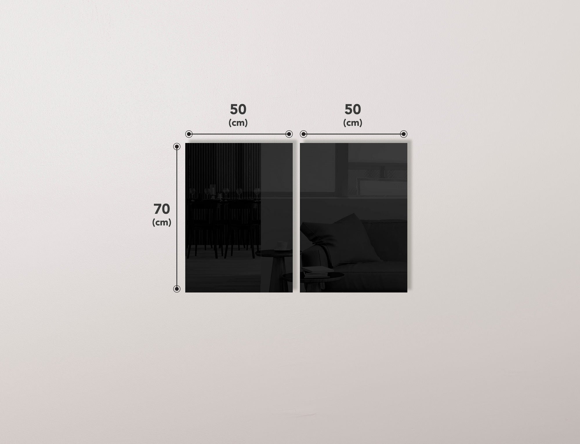 Conjunto de 2 Quadros Decorativos em Vidro Temperado Multicolor 50x70cm - Arte Moderna para Decoração de Interiores