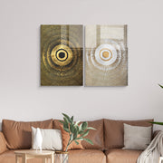 Conjunto de 2 Quadros Decorativos em Vidro Temperado Multicolor 45x65cm - Arte Moderna para Decoração de Interiores