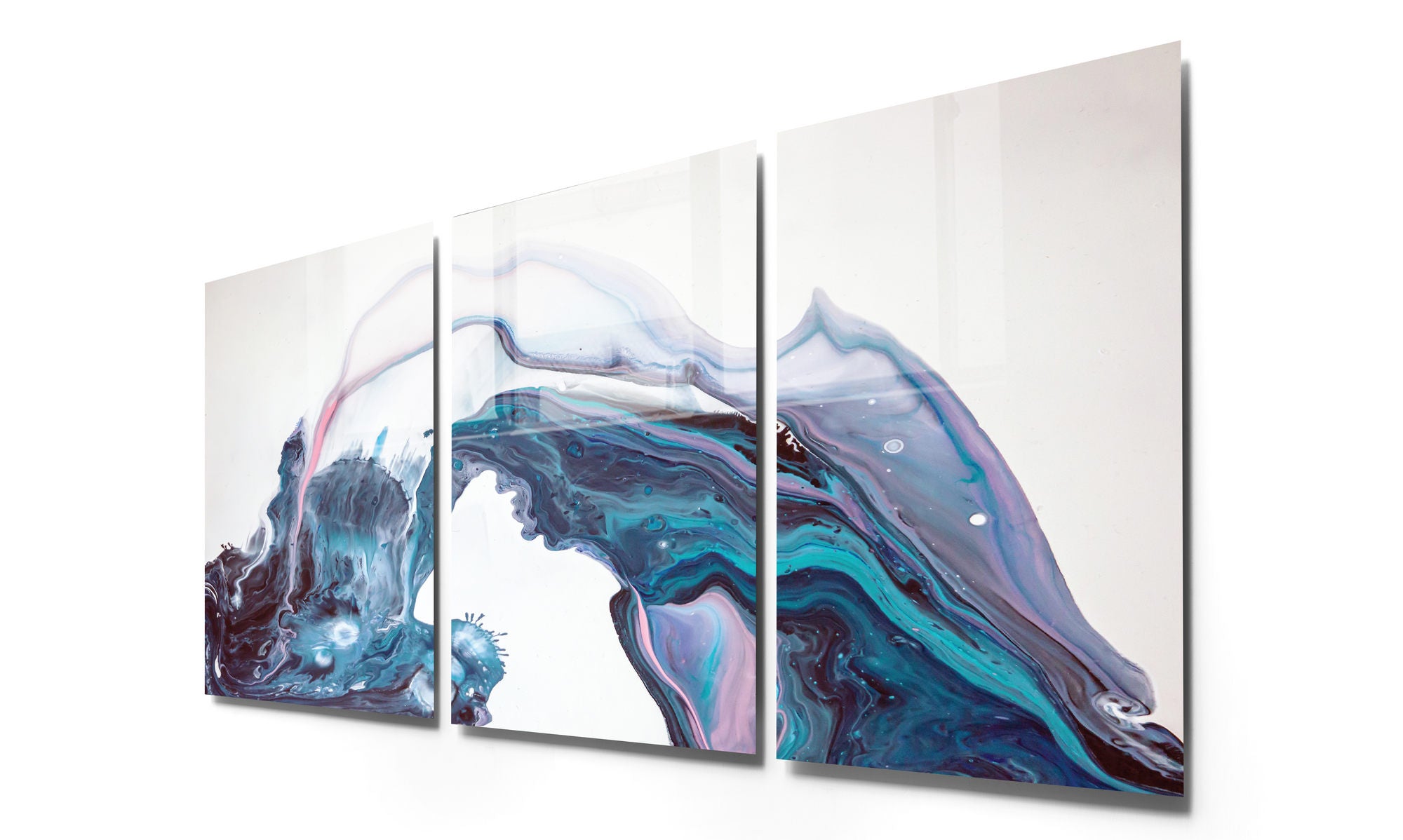 Conjunto de 3 Quadros Decorativos em Vidro Temperado Multicolor - 70x100cm - Arte Moderna para Transformar o Seu Espaço