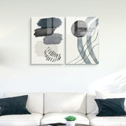 Conjunto de 2 Quadros Decorativos em Vidro Temperado Multicolor 30x45cm - Arte Moderna para Decoração de Interiores