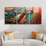 Conjunto de 3 Quadros Decorativos em Vidro Temperado Multicolor - 30x45cm - Arte Moderna para Decoração de Interiores