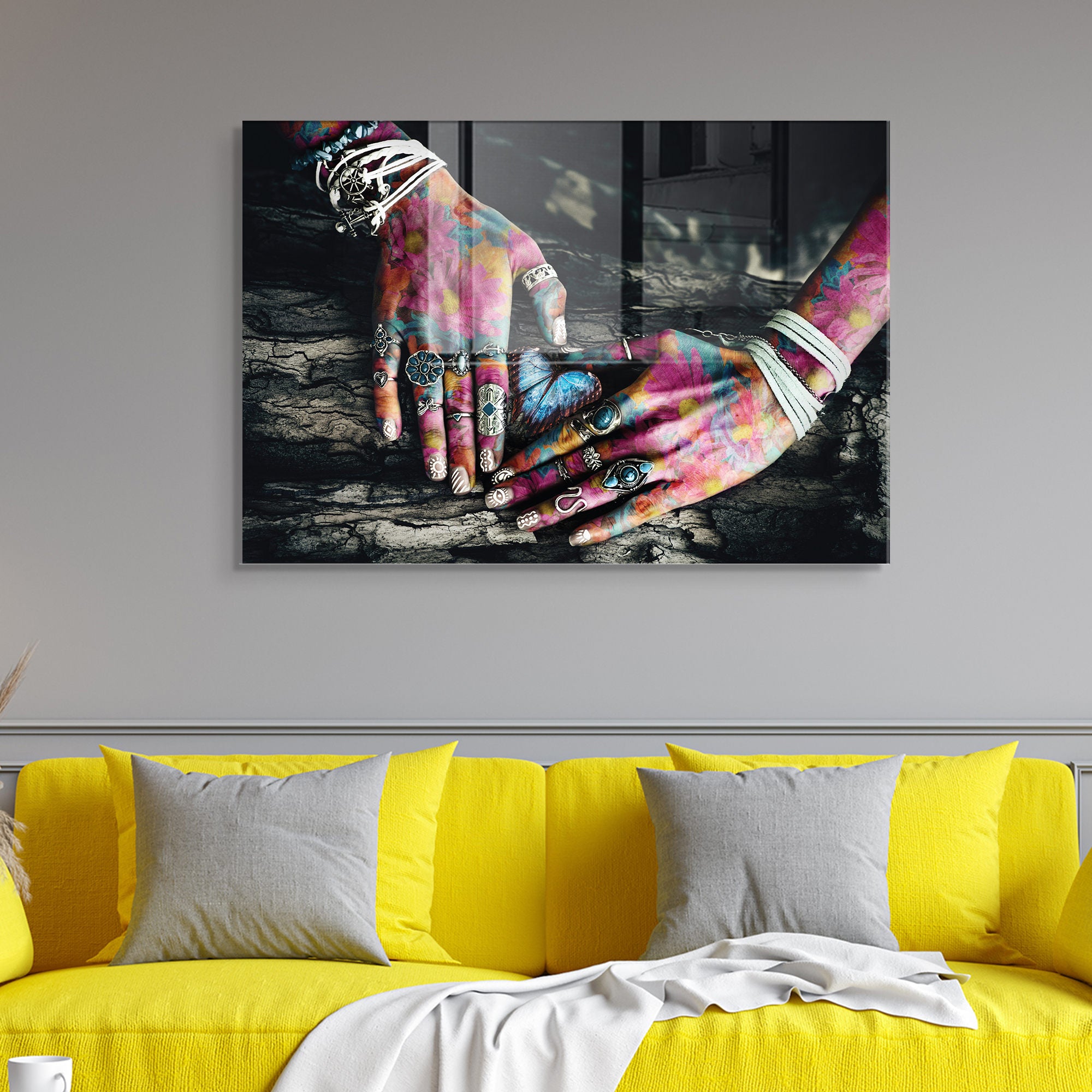 Quadro Decorativo em Vidro Temperado Multicolor 45x65cm - Arte Moderna para Transformar o Seu Espaço