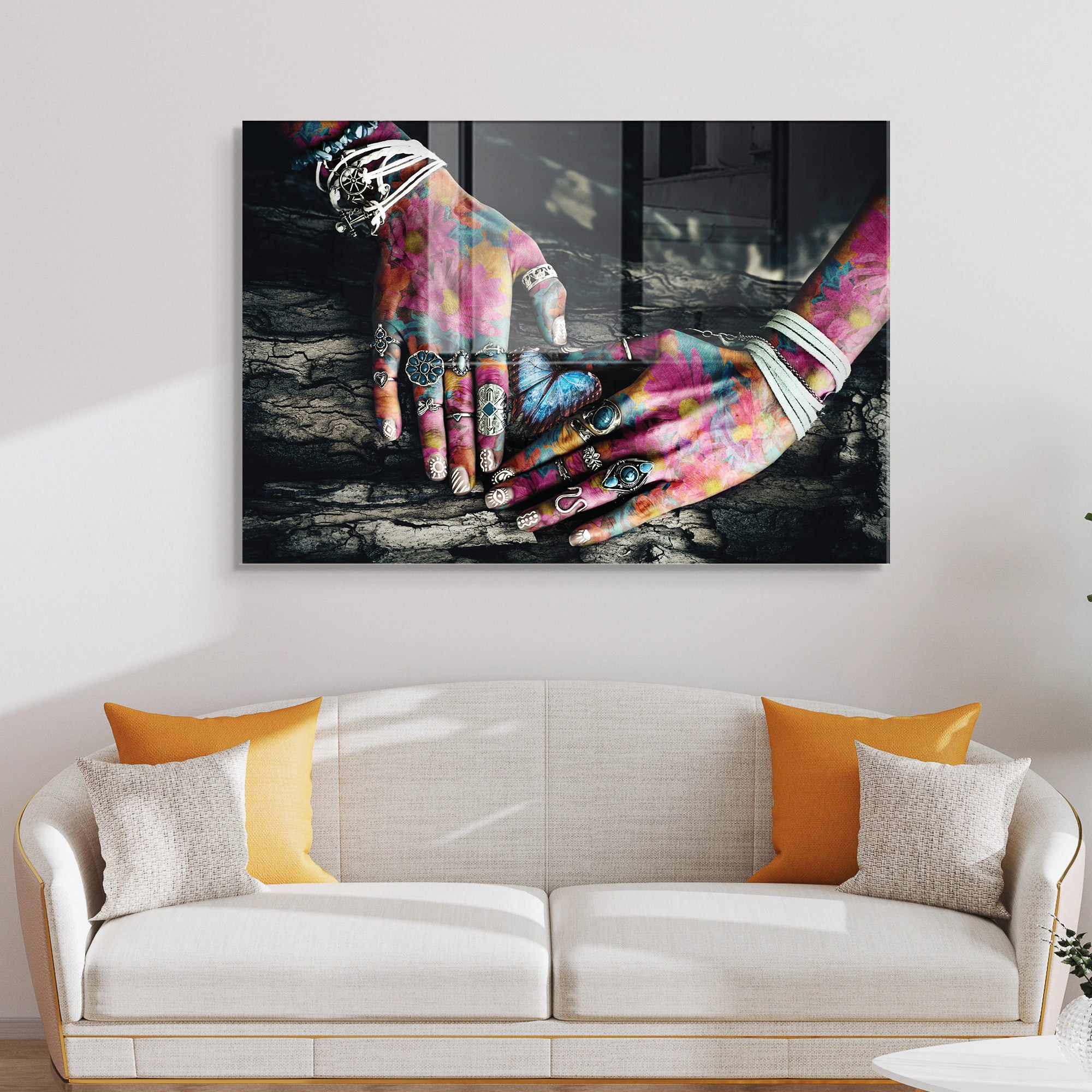 Quadro Decorativo em Vidro Temperado Multicolor 30x45cm - Arte Moderna para Decoração de Interiores