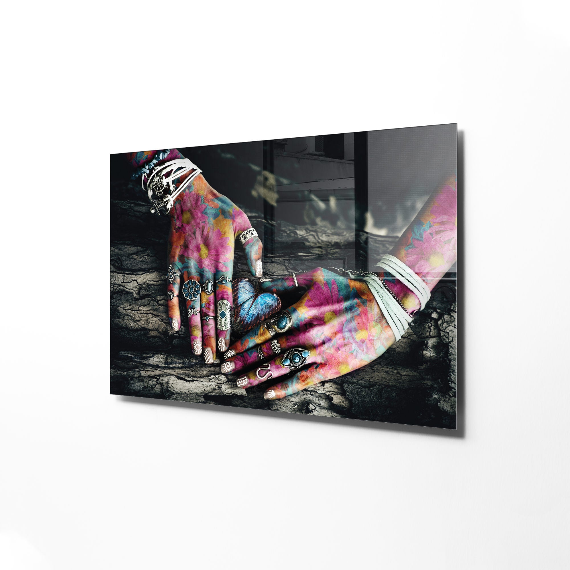 Quadro Decorativo em Vidro Temperado Multicolor 30x45cm - Arte Moderna para Decoração de Interiores