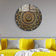 Pintura Decorativa em Vidro Temperado Multicolor - 60cm de Diâmetro, Espessura 4mm