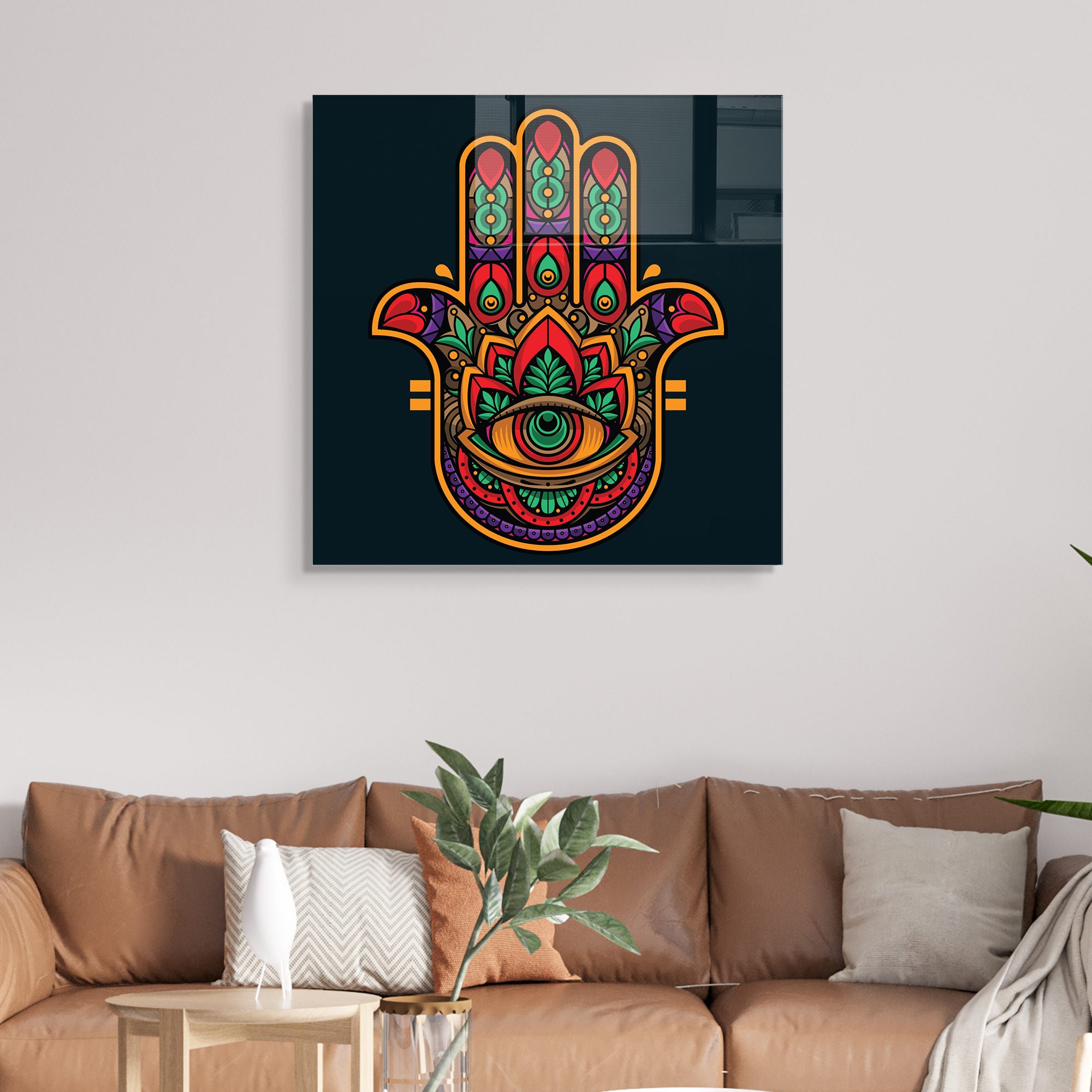 Quadro Decorativo em Vidro Temperado Multicolor 60x60cm - Arte Moderna para Transformar o Seu Espaço