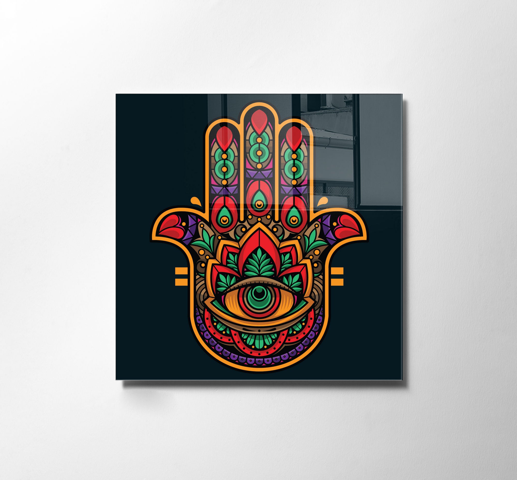 Quadro Decorativo em Vidro Temperado Multicolor 60x60cm - Arte Moderna para Transformar o Seu Espaço