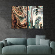 Conjunto de 2 Quadros Decorativos em Vidro Temperado Multicolor 70x100cm - Arte Moderna para Decoração de Interiores