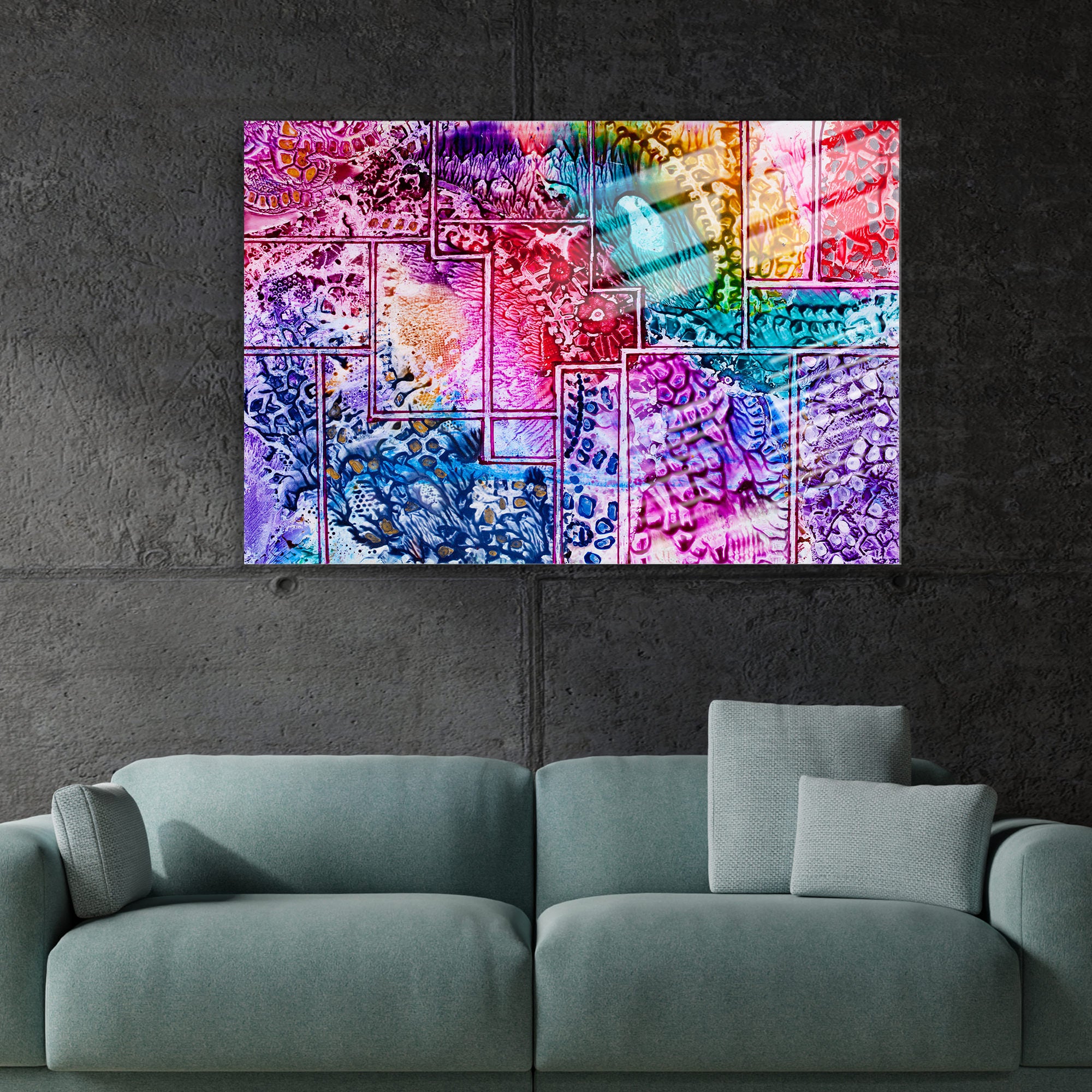 Quadro Decorativo em Vidro Temperado Multicolor 70x100cm - Arte Moderna para Transformar o Seu Espaço