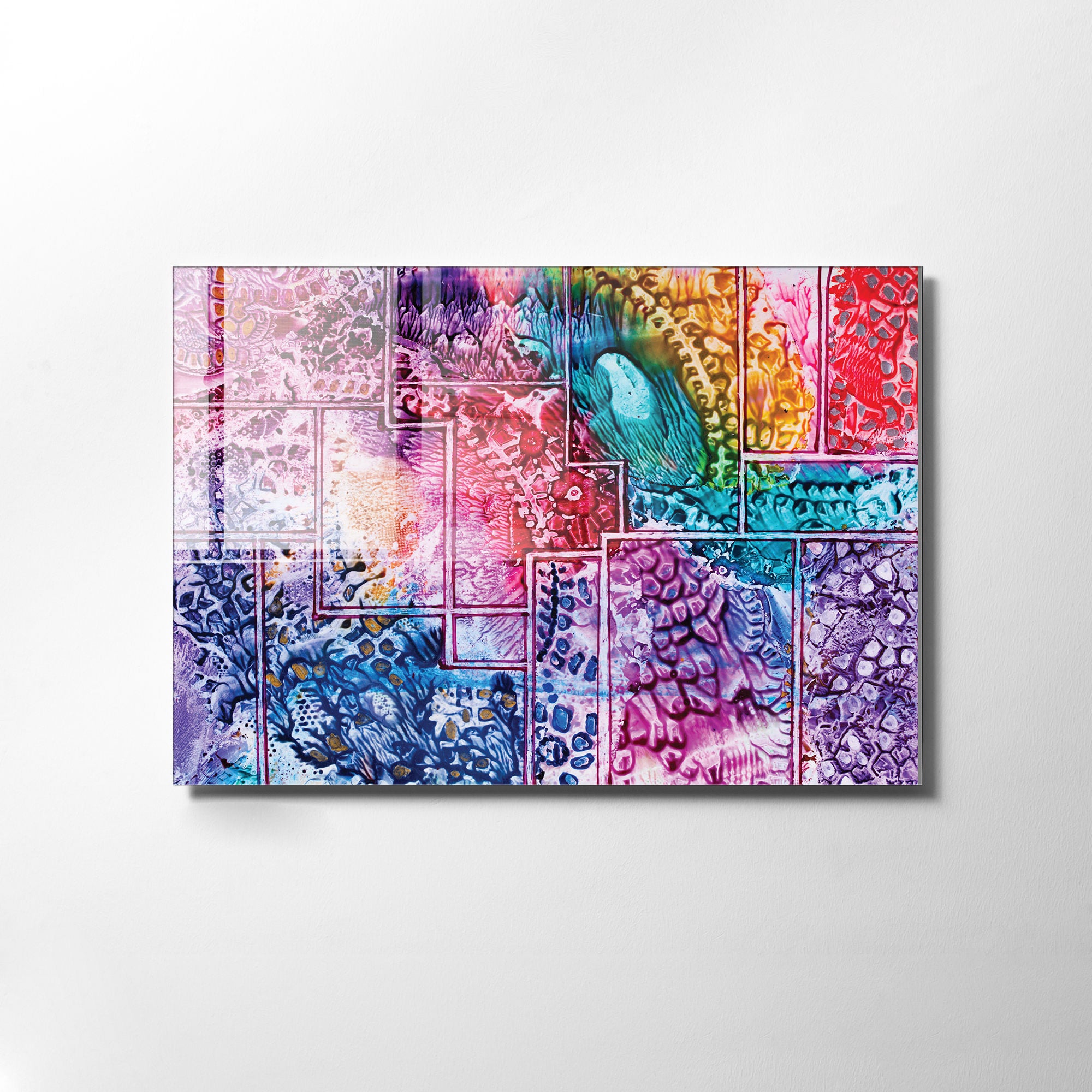 Quadro Decorativo em Vidro Temperado Multicolor 45x65cm - Arte Moderna para Transformar o Seu Espaço