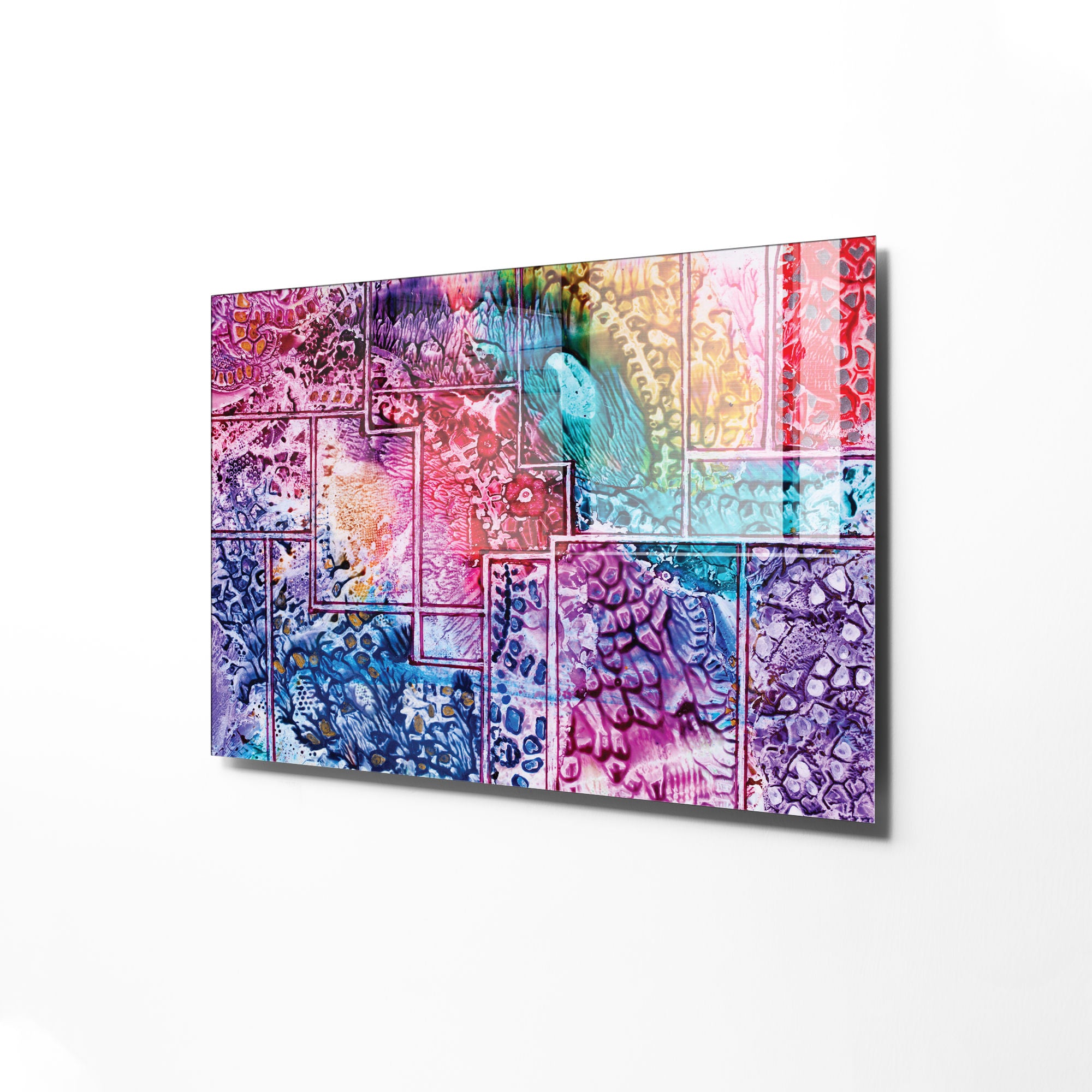 Quadro Decorativo em Vidro Temperado Multicolor 30x45cm - Arte Moderna para Decoração de Interiores