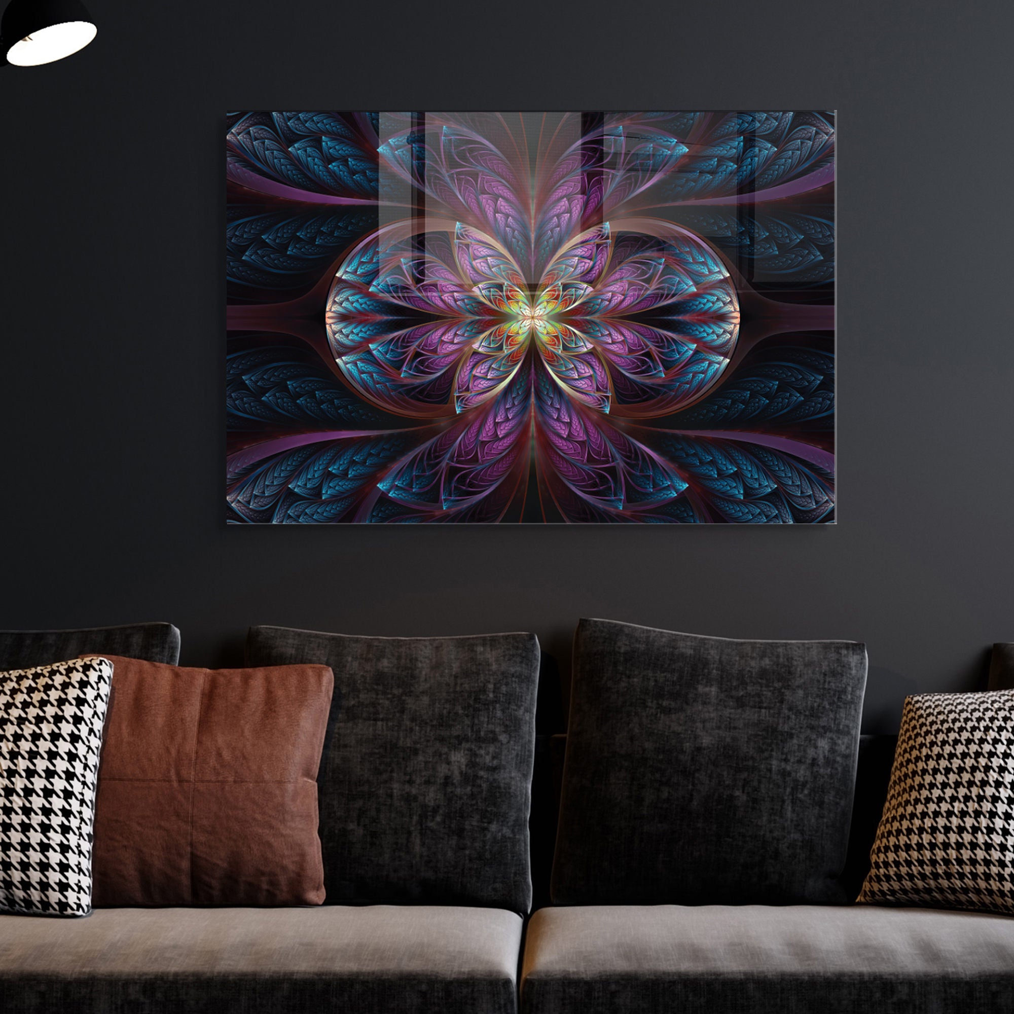 Quadro Decorativo em Vidro Temperado Multicolor 30x45cm - Arte Moderna para Decoração de Interiores