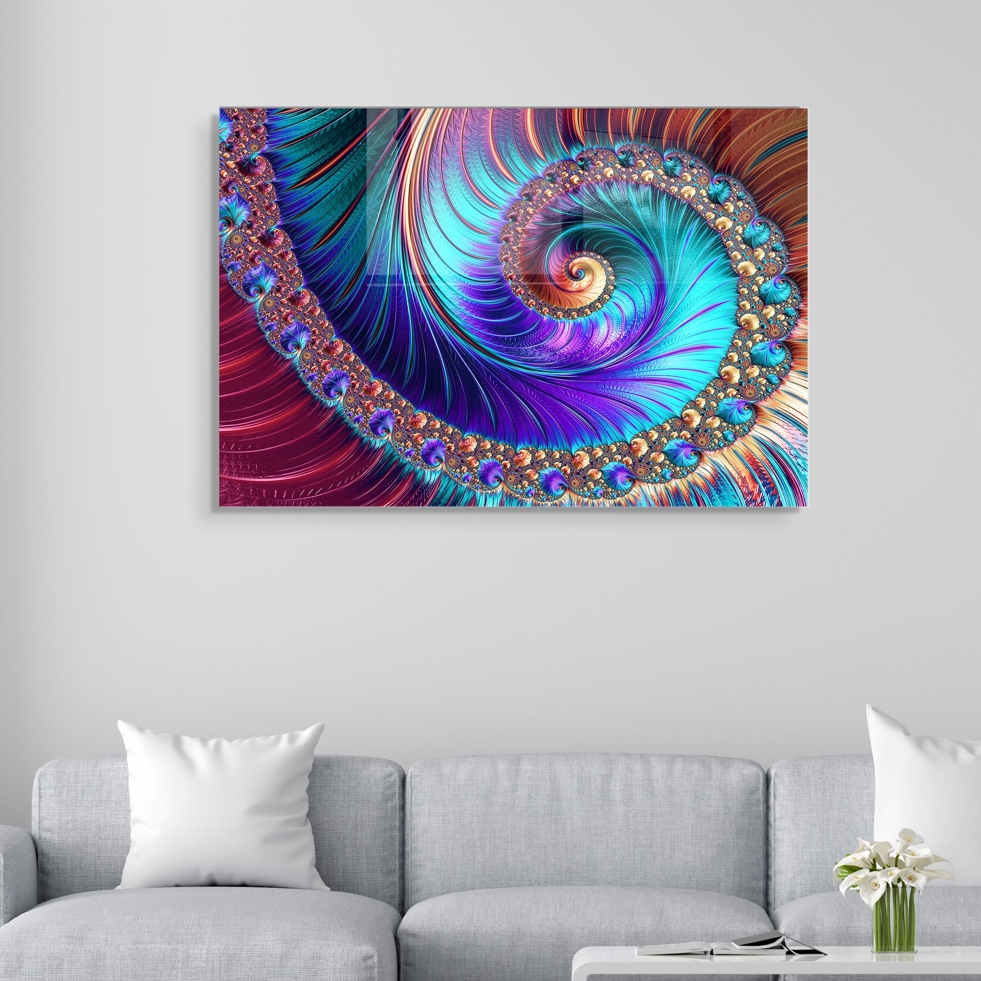 Quadro Decorativo em Vidro Temperado Multicolor 50x70cm - Arte Moderna para Transformar o Seu Espaço