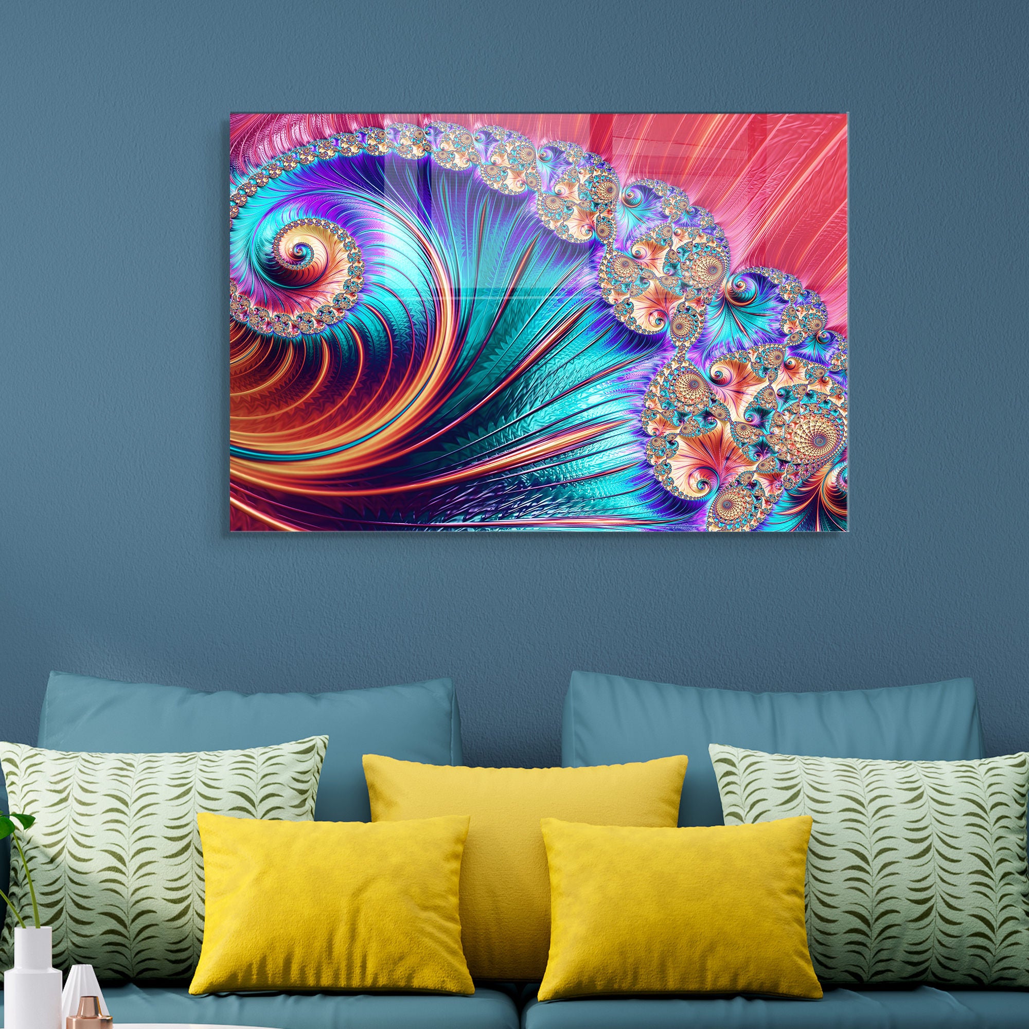 Quadro Decorativo em Vidro Temperado Multicolor 50x70cm - Arte Moderna para Transformar o Seu Espaço