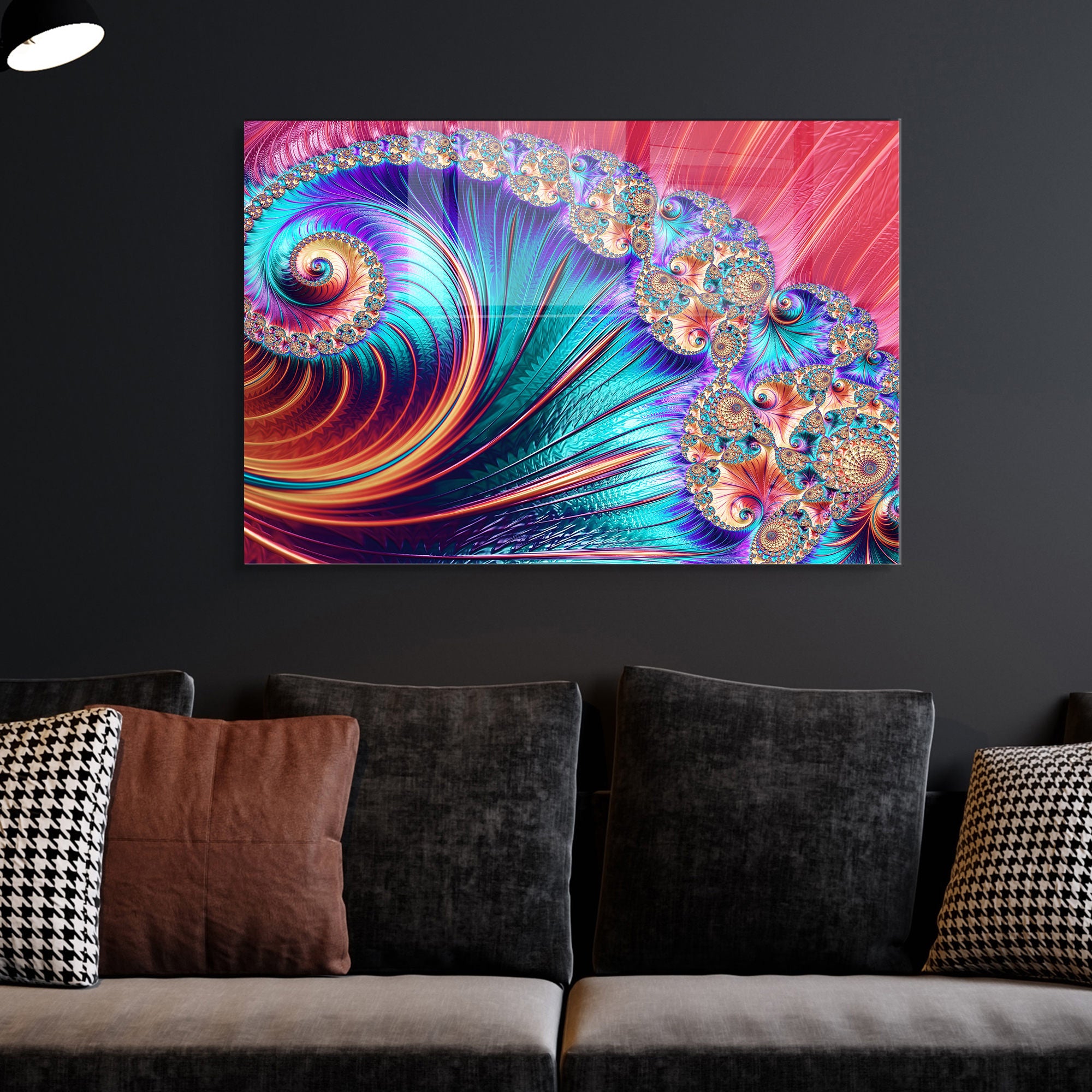 Quadro Decorativo em Vidro Temperado Multicolor 45x65cm - Arte Moderna para Transformar o Seu Espaço