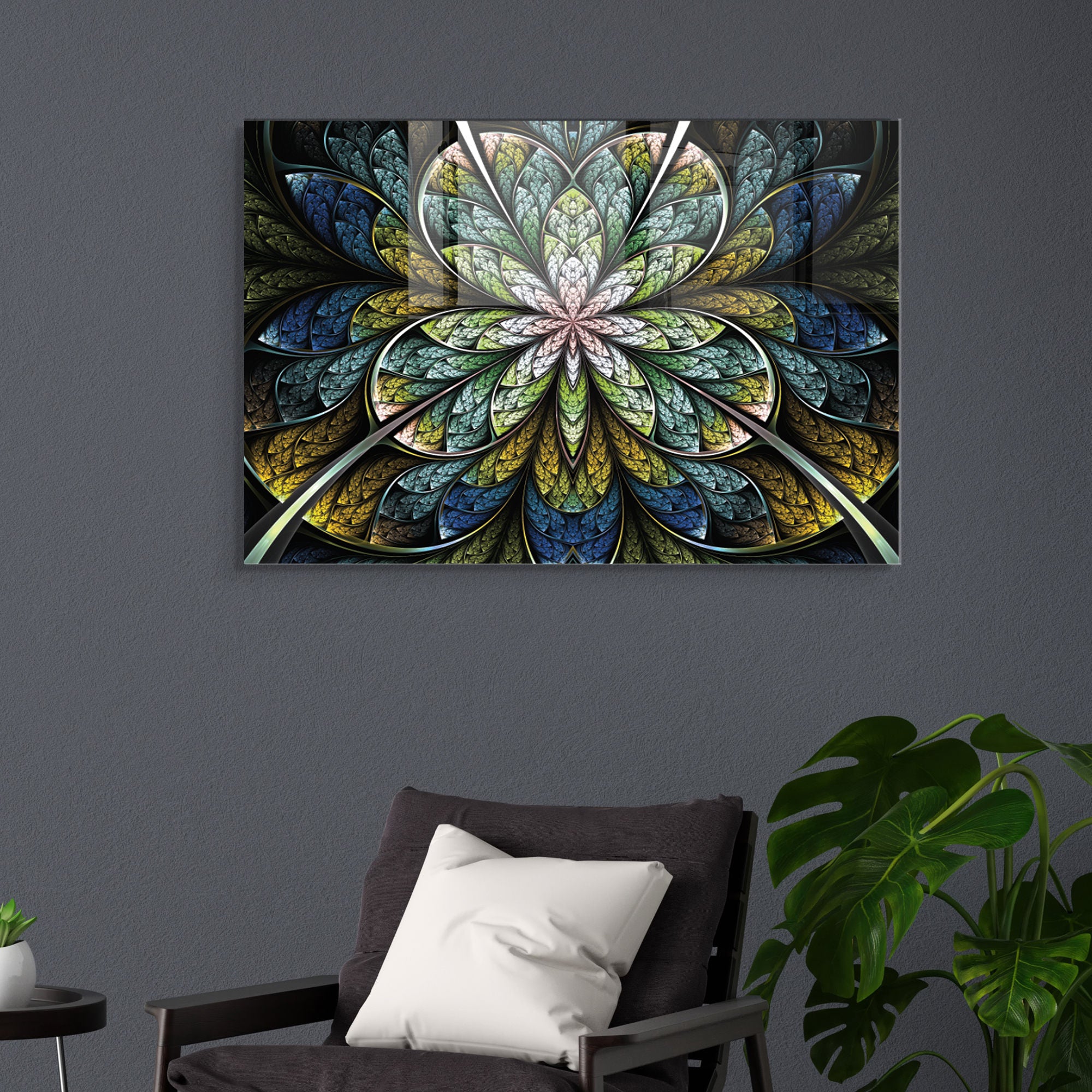 Quadro Decorativo em Vidro Temperado Multicolor 30x45cm - Arte Moderna para Decoração de Interiores